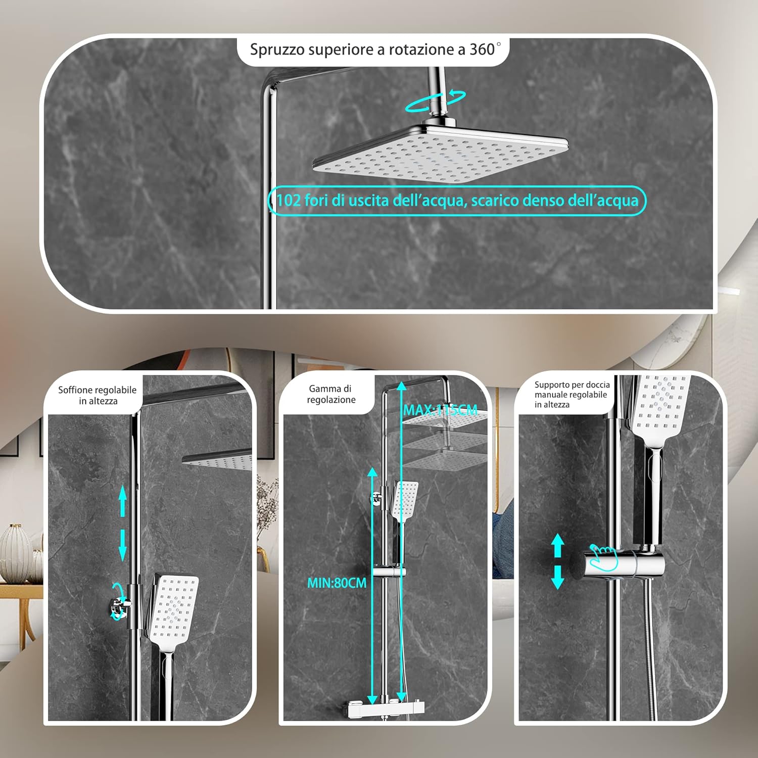 Morado Colonna Doccia con Miscelatore Termostatico - immagine 3