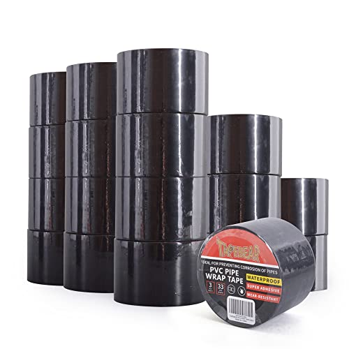Tapebear 18 Rotoli Nastro Ripara Tubi PVC Nero