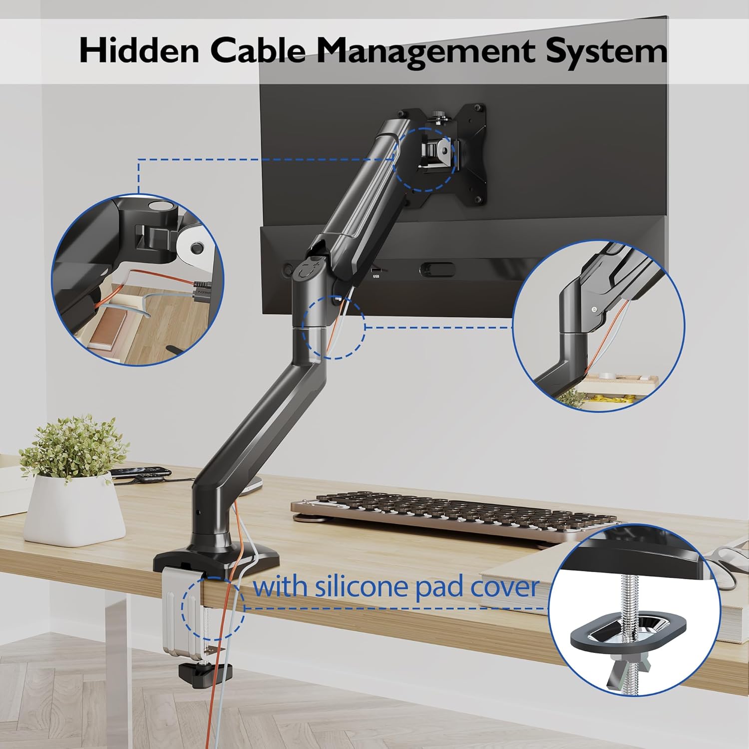 Bontec Supporto Monitor Braccio Regolabile 13"-32" - immagine 7