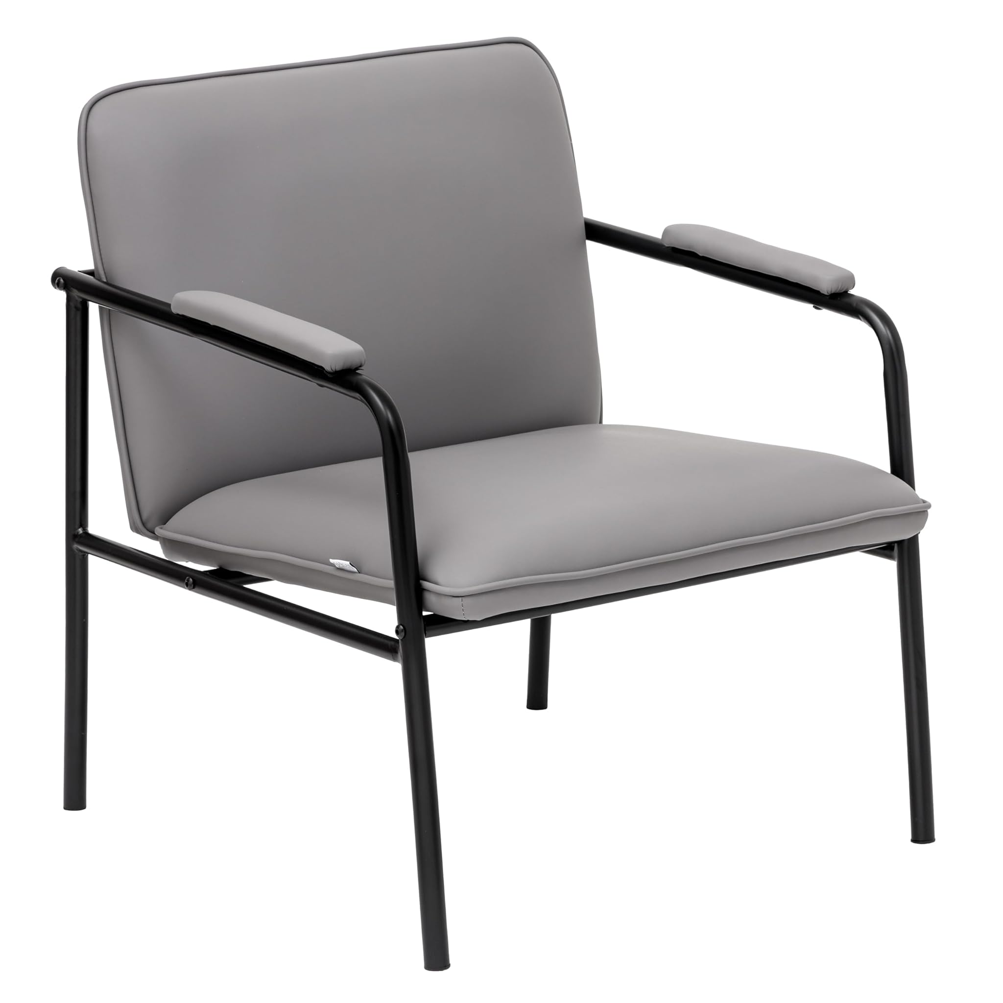 Baroni Home Poltrona Ecopelle Design Vintage Grigia