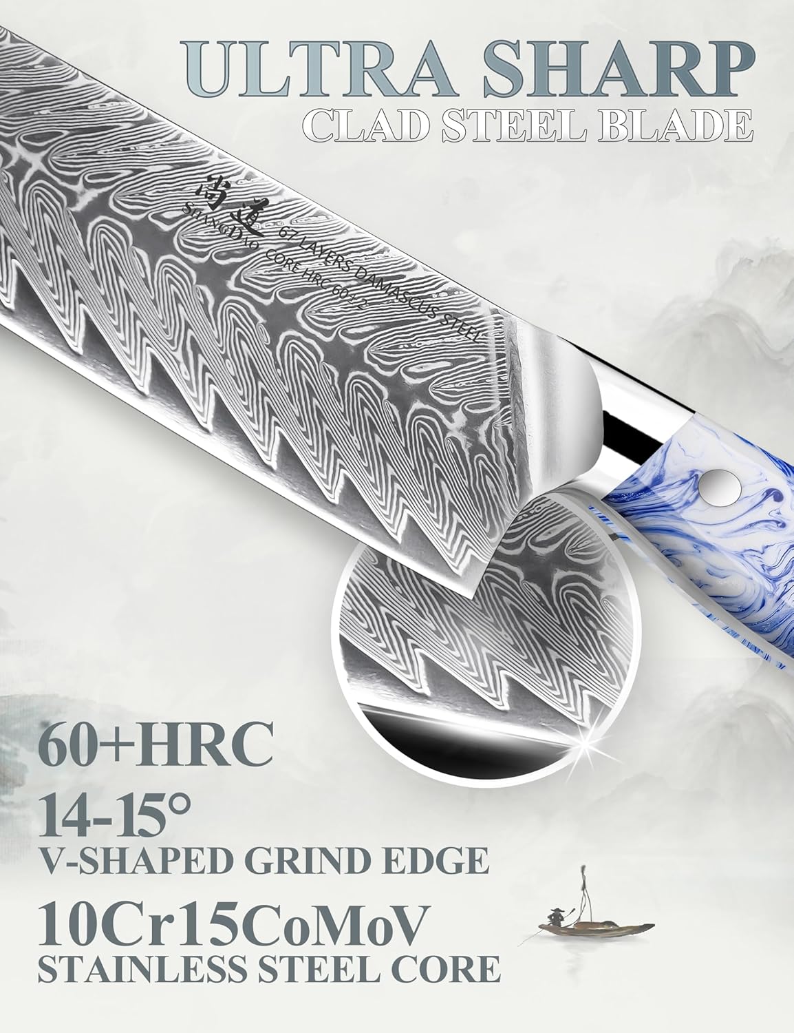 Shangdao Coltello da Chef Kiritsuke 8 Pollici - immagine 2