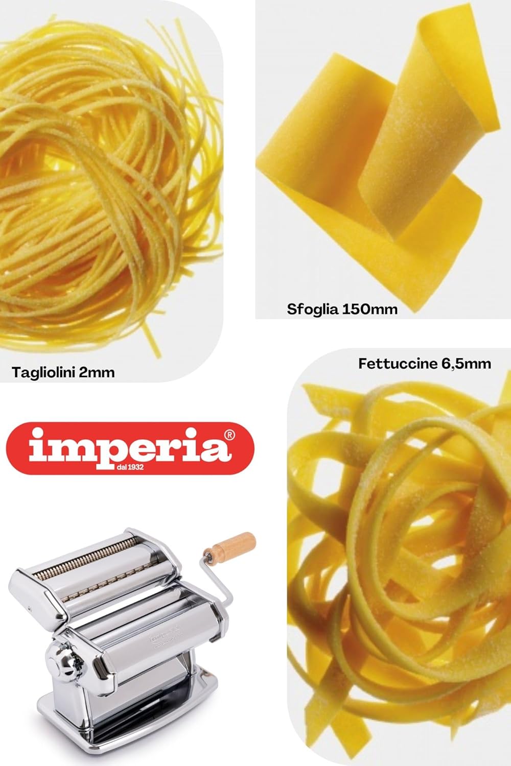 Imperia IPasta Classica - Macchina per Pasta Fresca, Crema - immagine 3