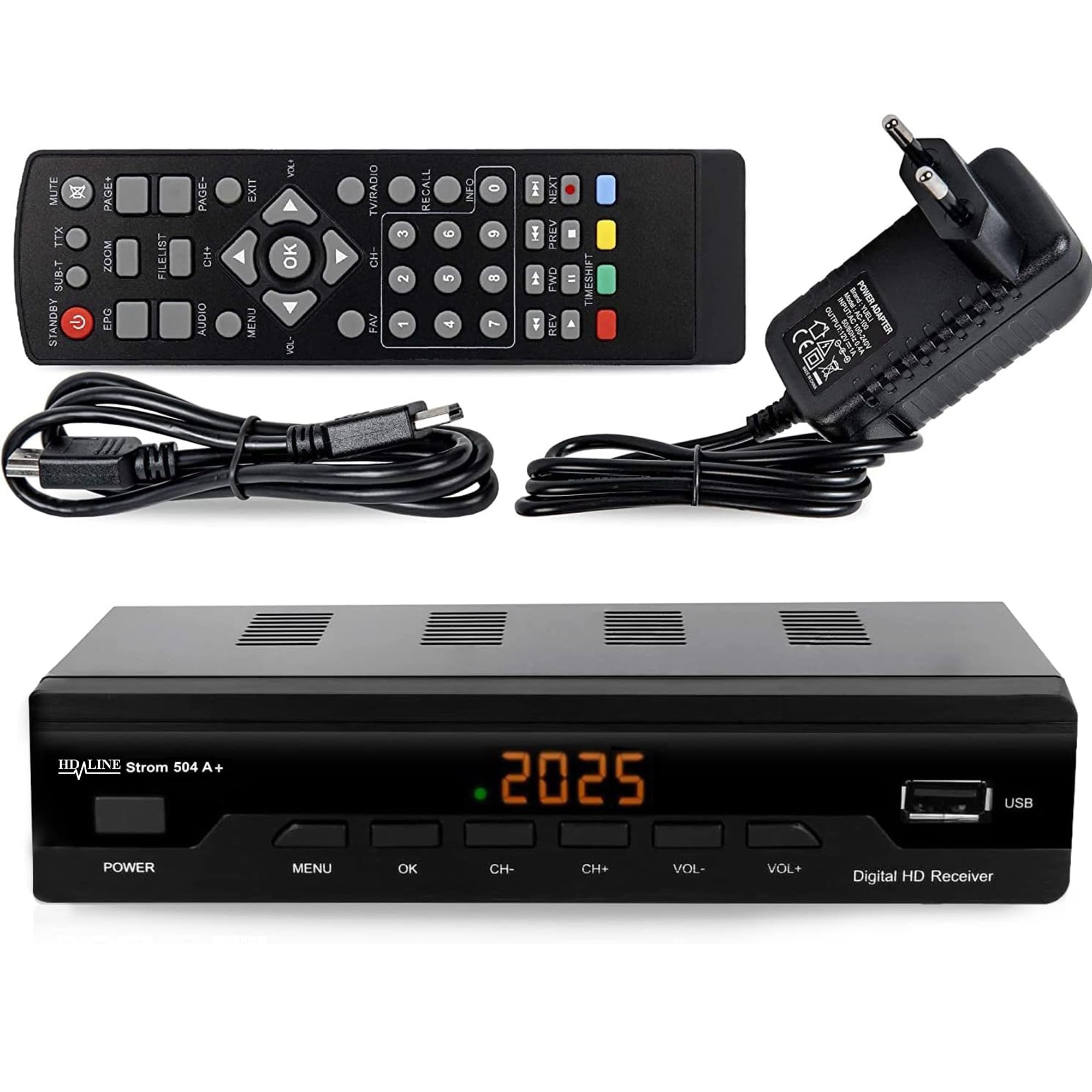 STROM 504 A+ - Decoder Digitale Terrestre DVB T2 HD, Nero