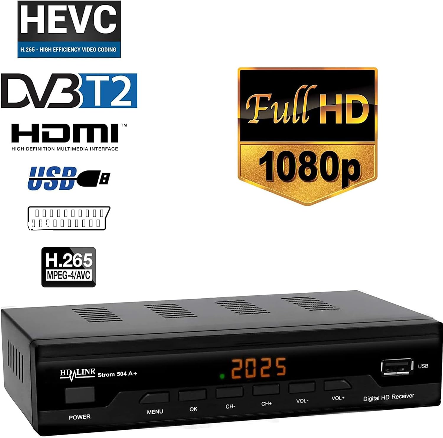 STROM 504 A+ - Decoder Digitale Terrestre DVB T2 HD, Nero - immagine 4