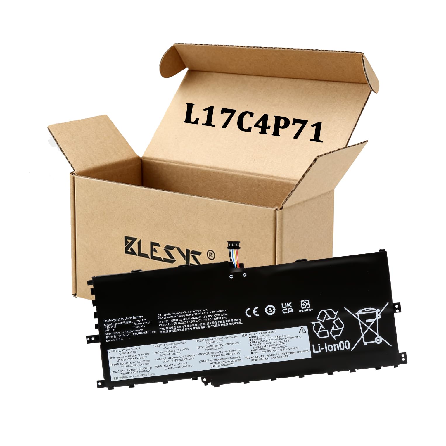 BLESYS L17C4P71 01AV475 Batteria per Lenovo ThinkPad X1 Yoga 3rd Gen 2018 Series