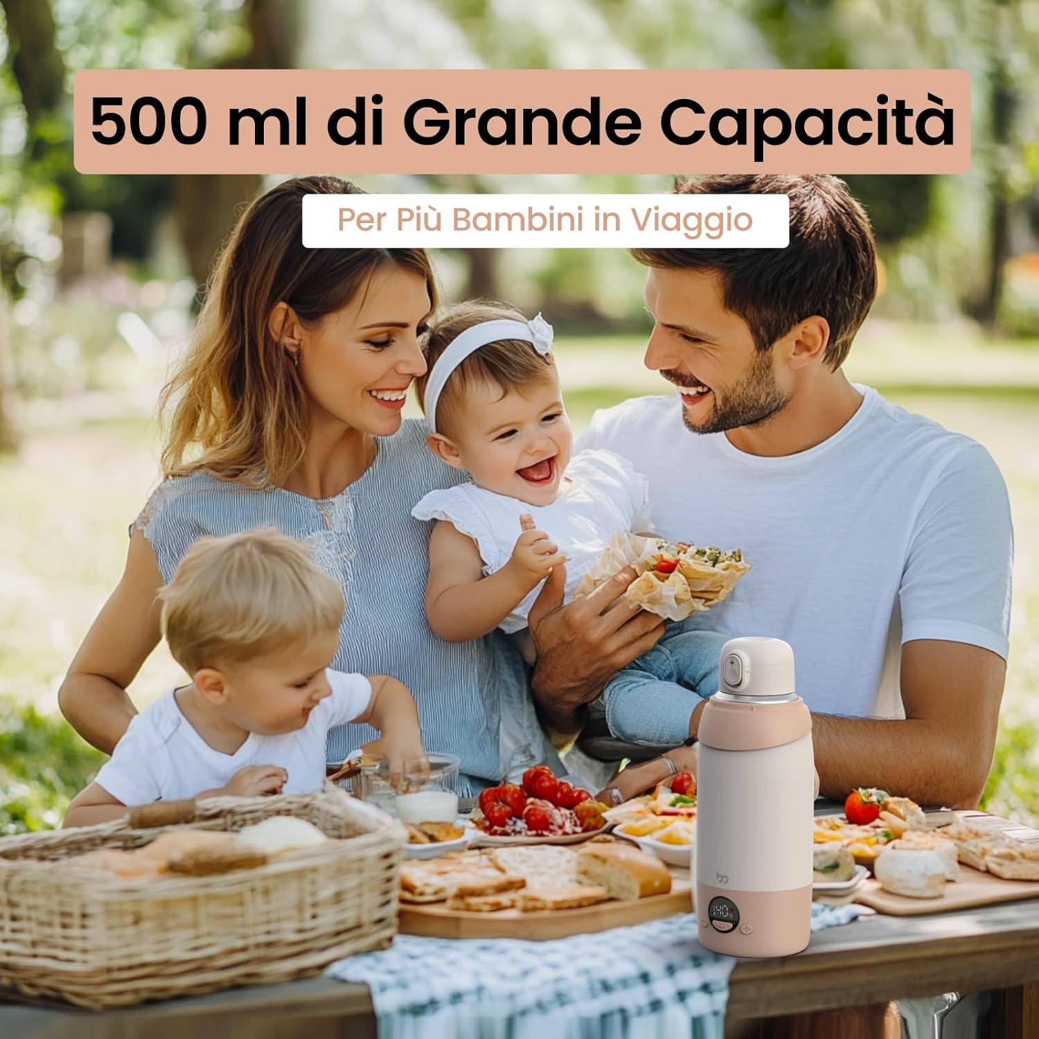 Scaldabiberon Portatile Ricaricabile USB 500ml - immagine 2