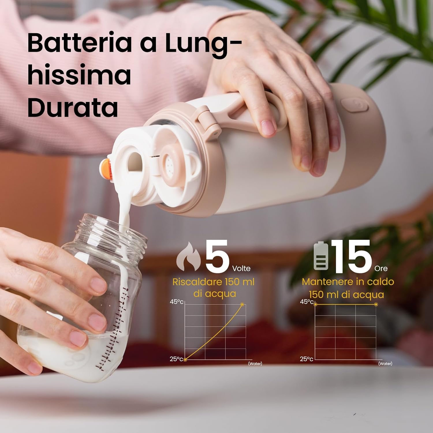 Scaldabiberon Portatile Ricaricabile USB 500ml - immagine 3