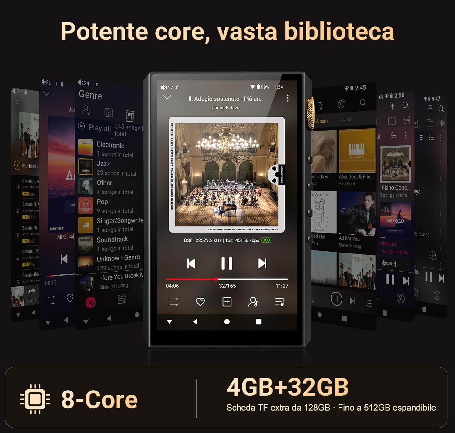 Oilsky Lettore Audio Hi-Res 160GB Bluetooth e WiFi - immagine 7