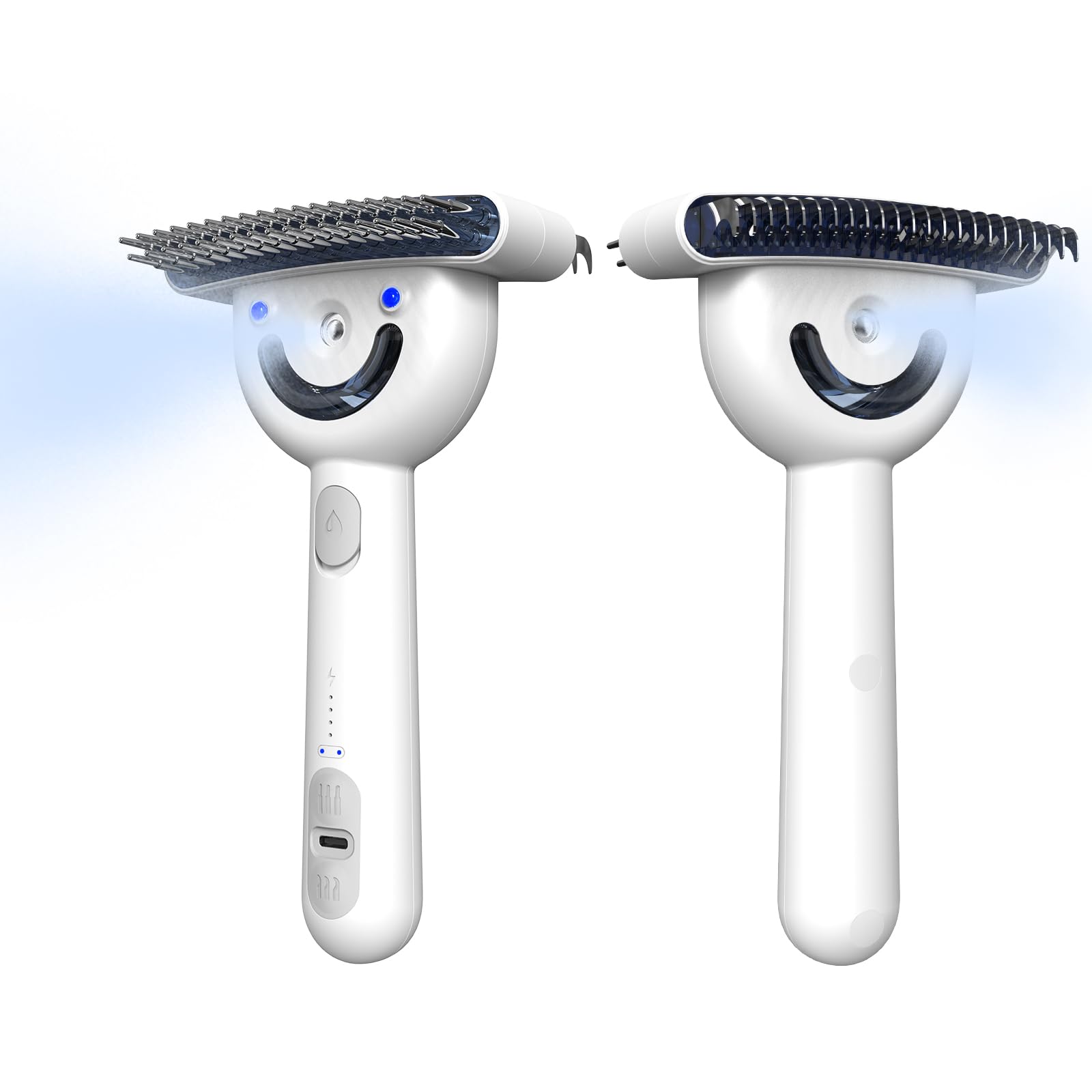 Spazzola per Cani e Gatto a Pelo Lungo Doppia Faccia, Pettine Vapore con 2 Livelli Spruzzo, Extra-Large Cardatore Sottopelo, Togli Peli Morto & i Nodi, Deshedding Animali, Ricaricabile Slanatore