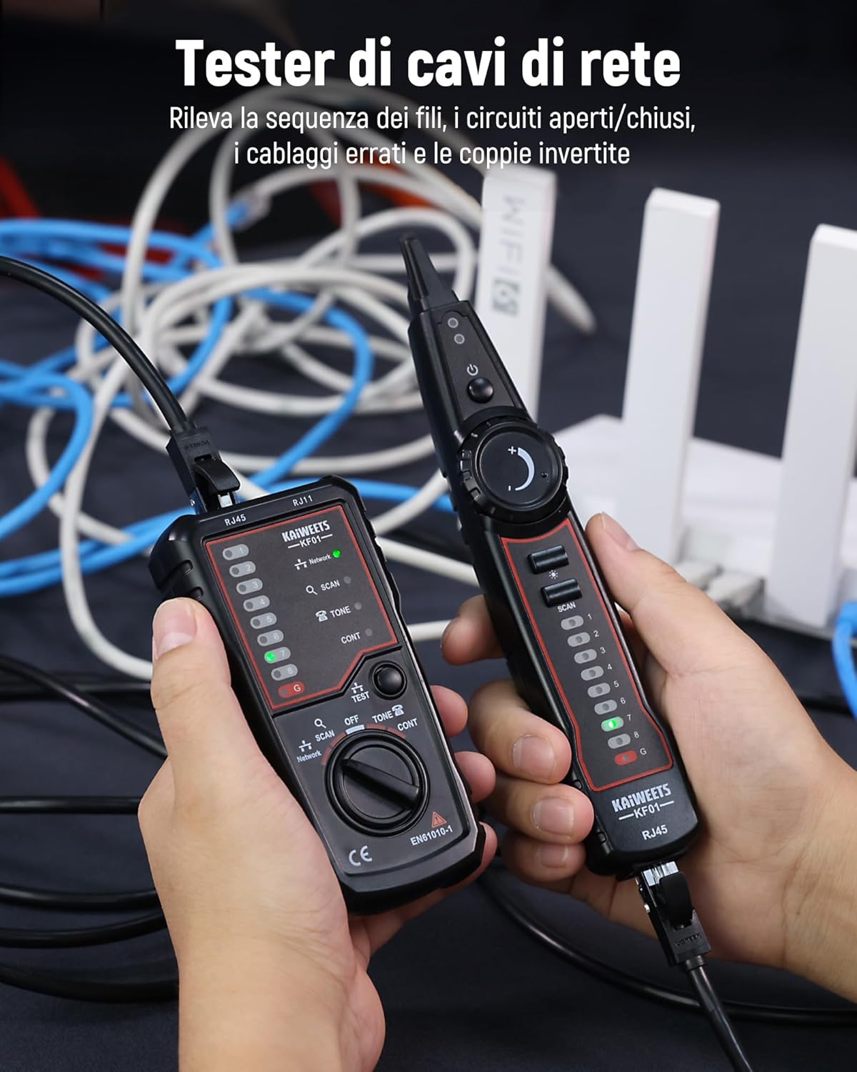 Kaiweets Tester RJ45 per Cavi LAN e Telefonici - immagine 4