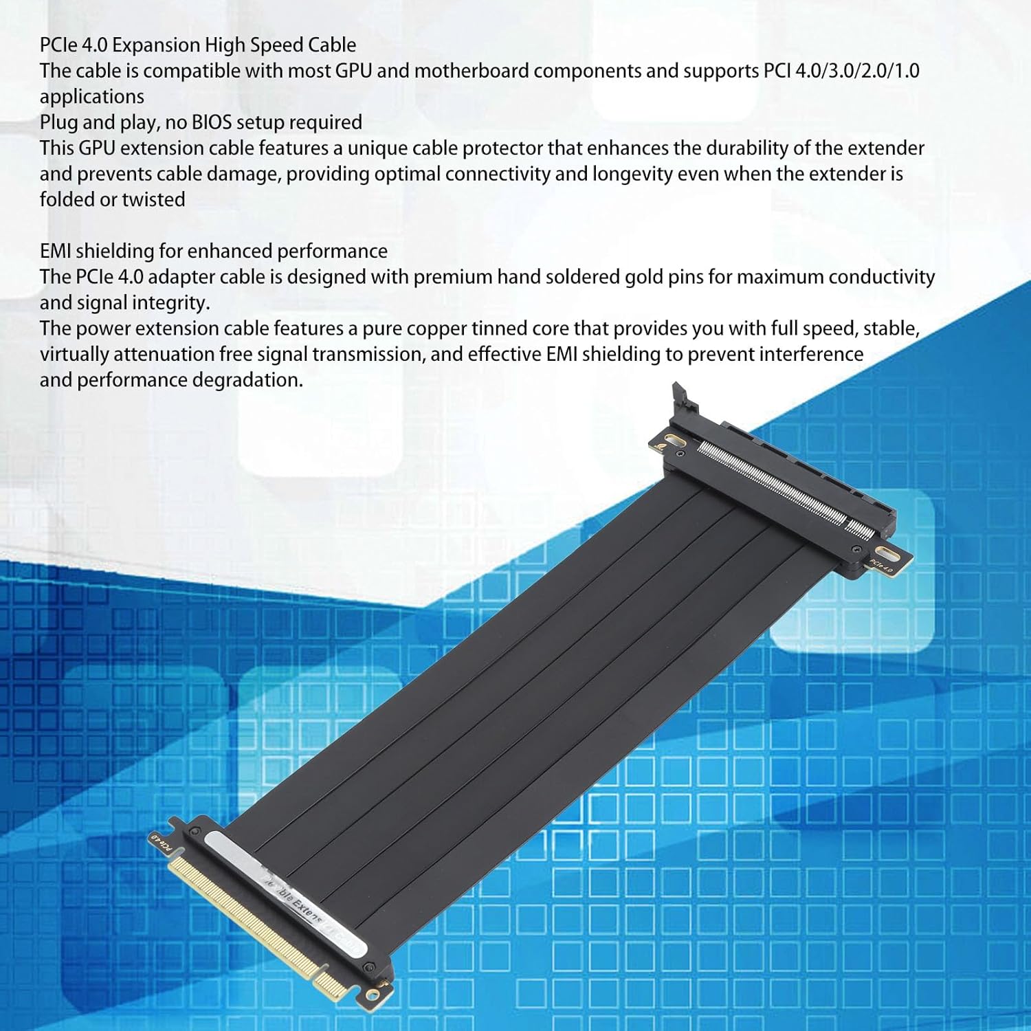 Cavo di Prolunga PCIe 4.0 16X Riser GPU 300mm - immagine 8