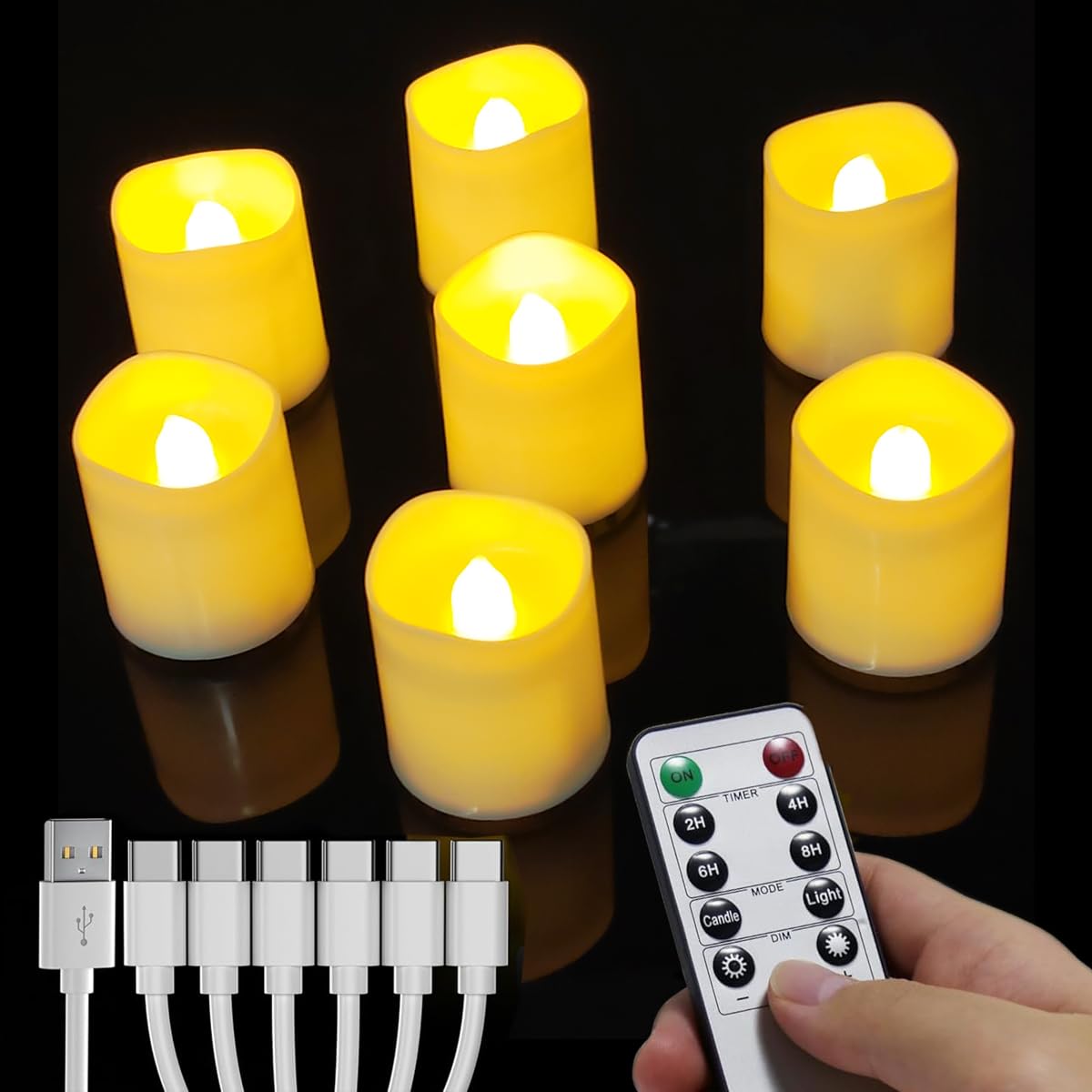 12 candele ricaricabili con telecomando e timer, candele elettriche a LED per matrimoni, feste, Halloween, Natale, decorazione per la casa