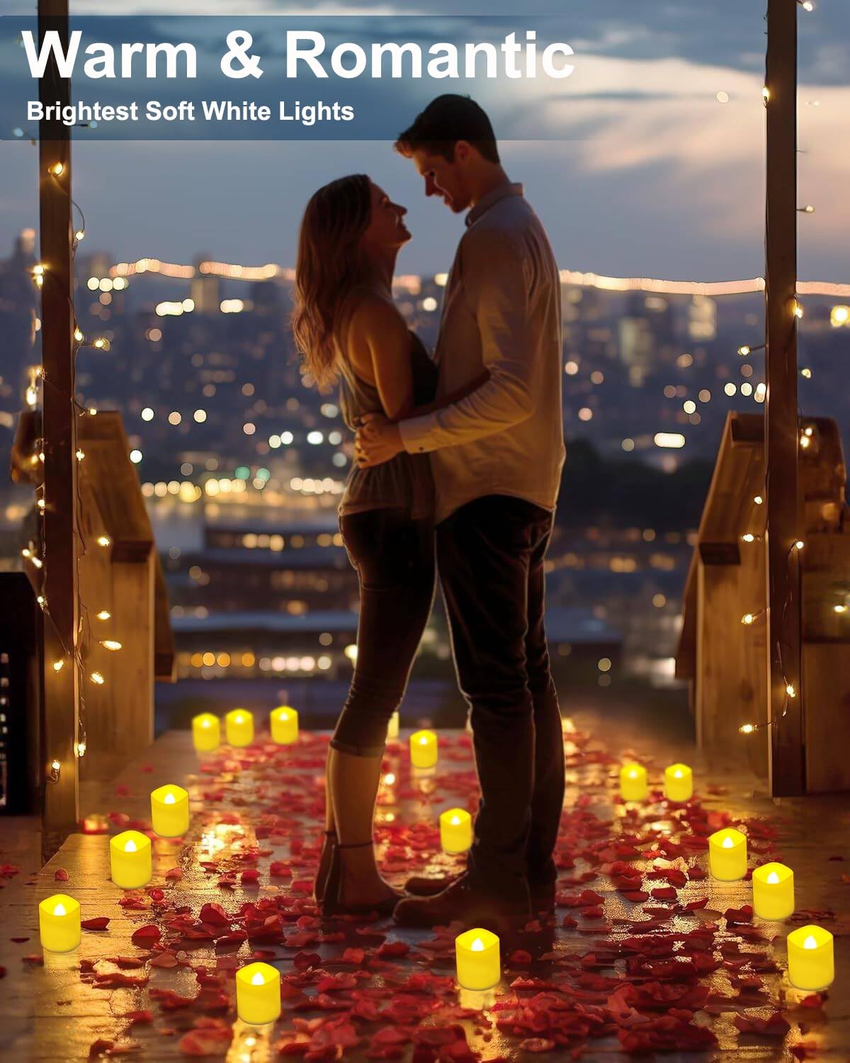 12 candele ricaricabili con telecomando e timer, candele elettriche a LED per matrimoni, feste, Halloween, Natale, decorazione per la casa - immagine 4