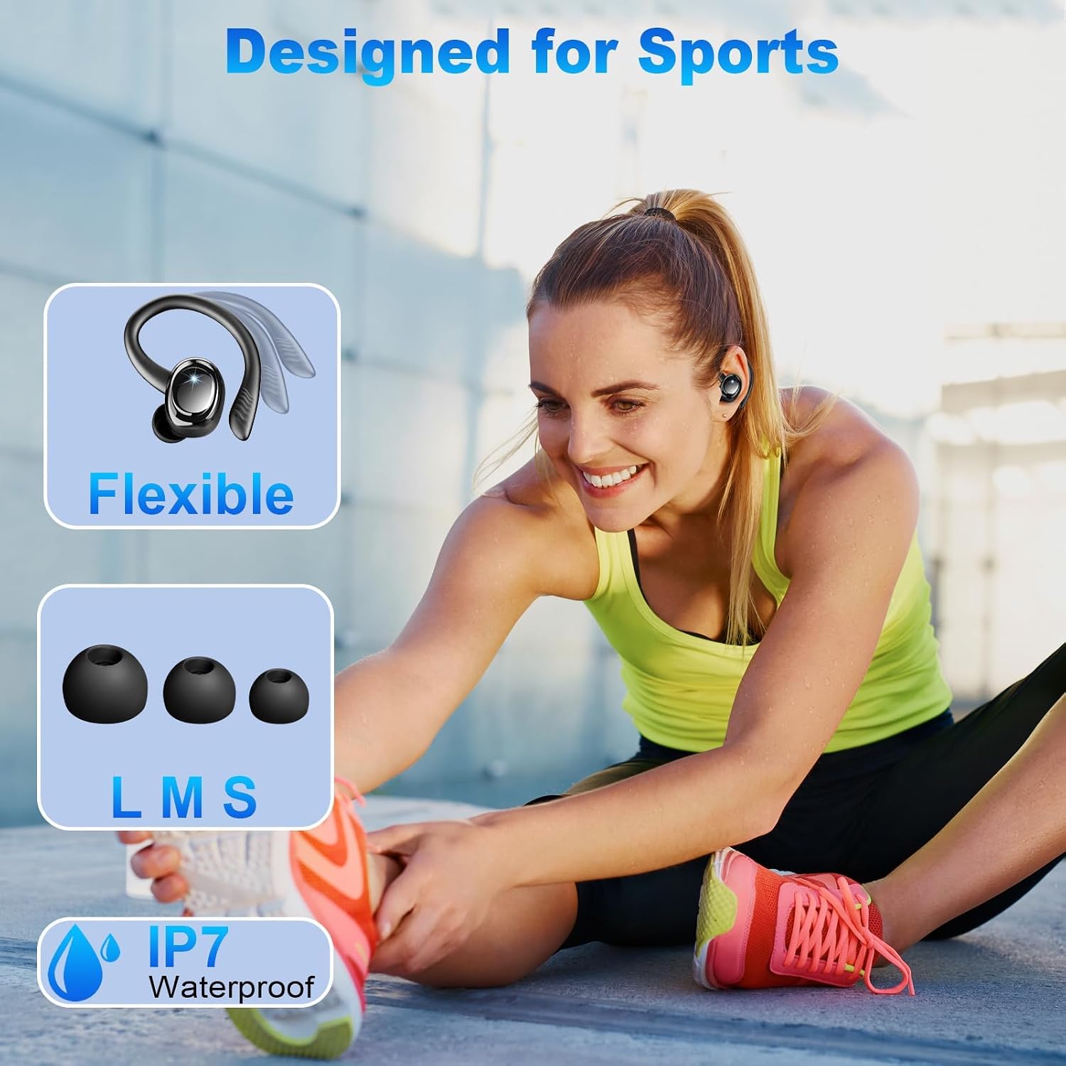 Hupoaf Cuffie Bluetooth Sport, 2026 Auricolari Bluetooth 5.4 con 4 ENC ...