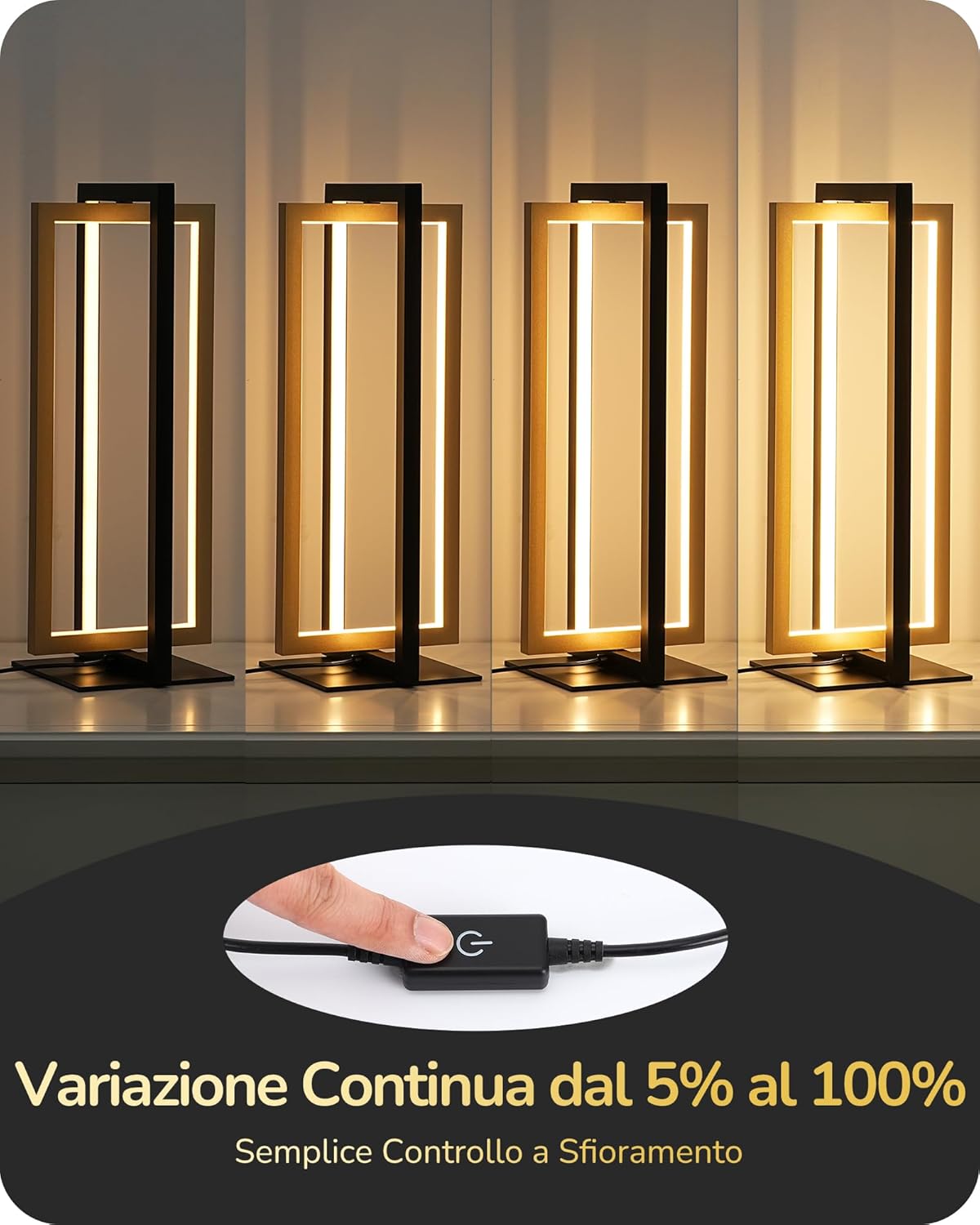 Edishine Lampada da Comodino LED Touch Dimmerabile - immagine 3