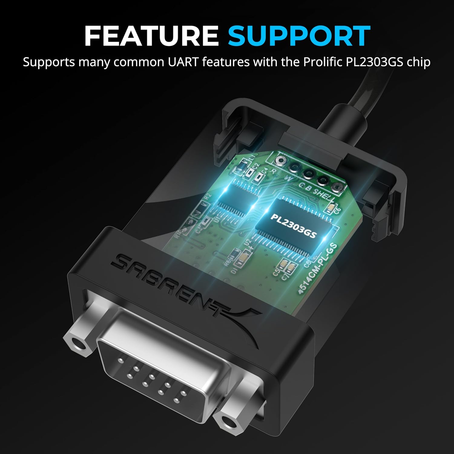 SABRENT Adattatore seriale USB-C da USB tipo C a DB9 Serial RS232 ...