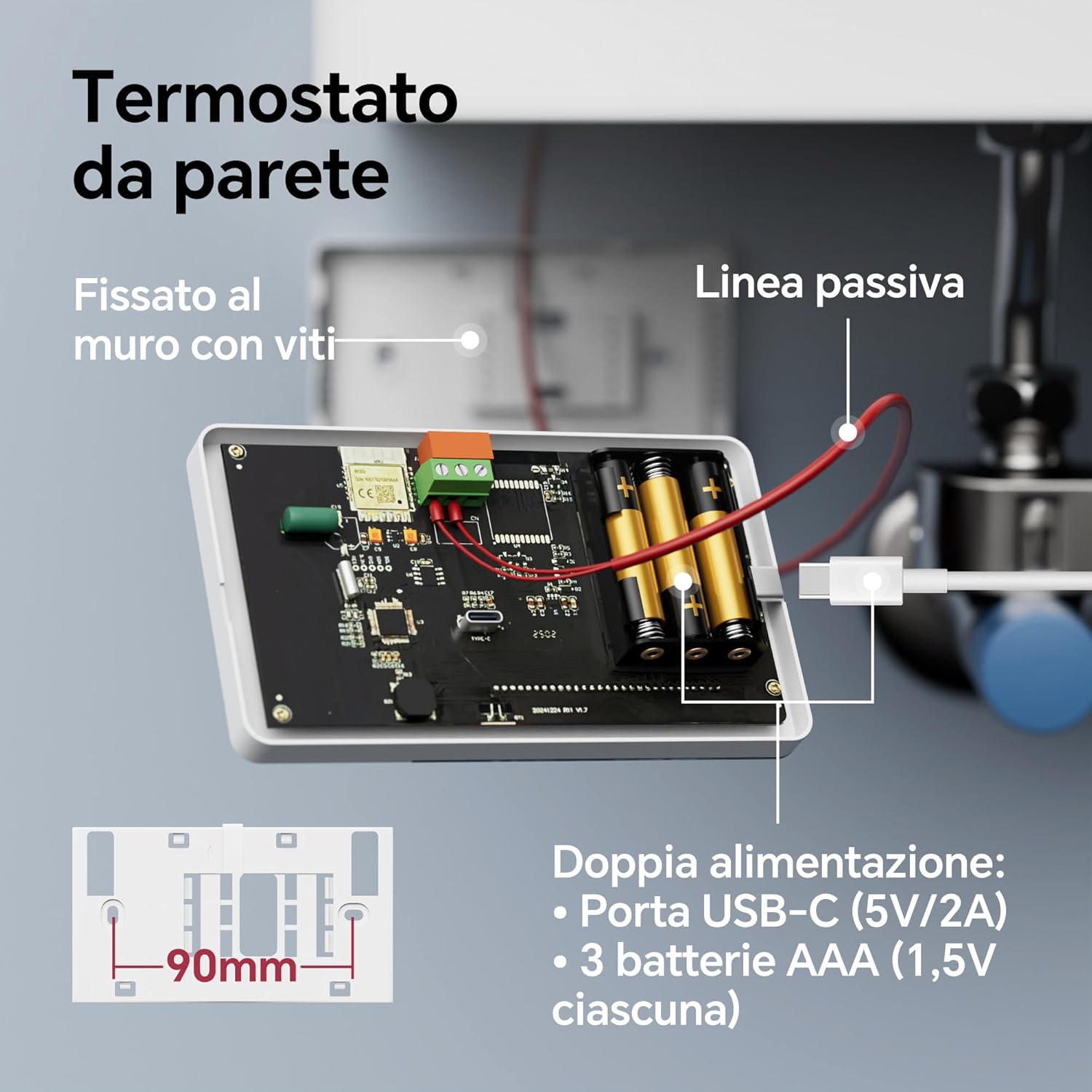 Termostato Wi-Fi a Batteria per Caldaia a Gas - immagine 3