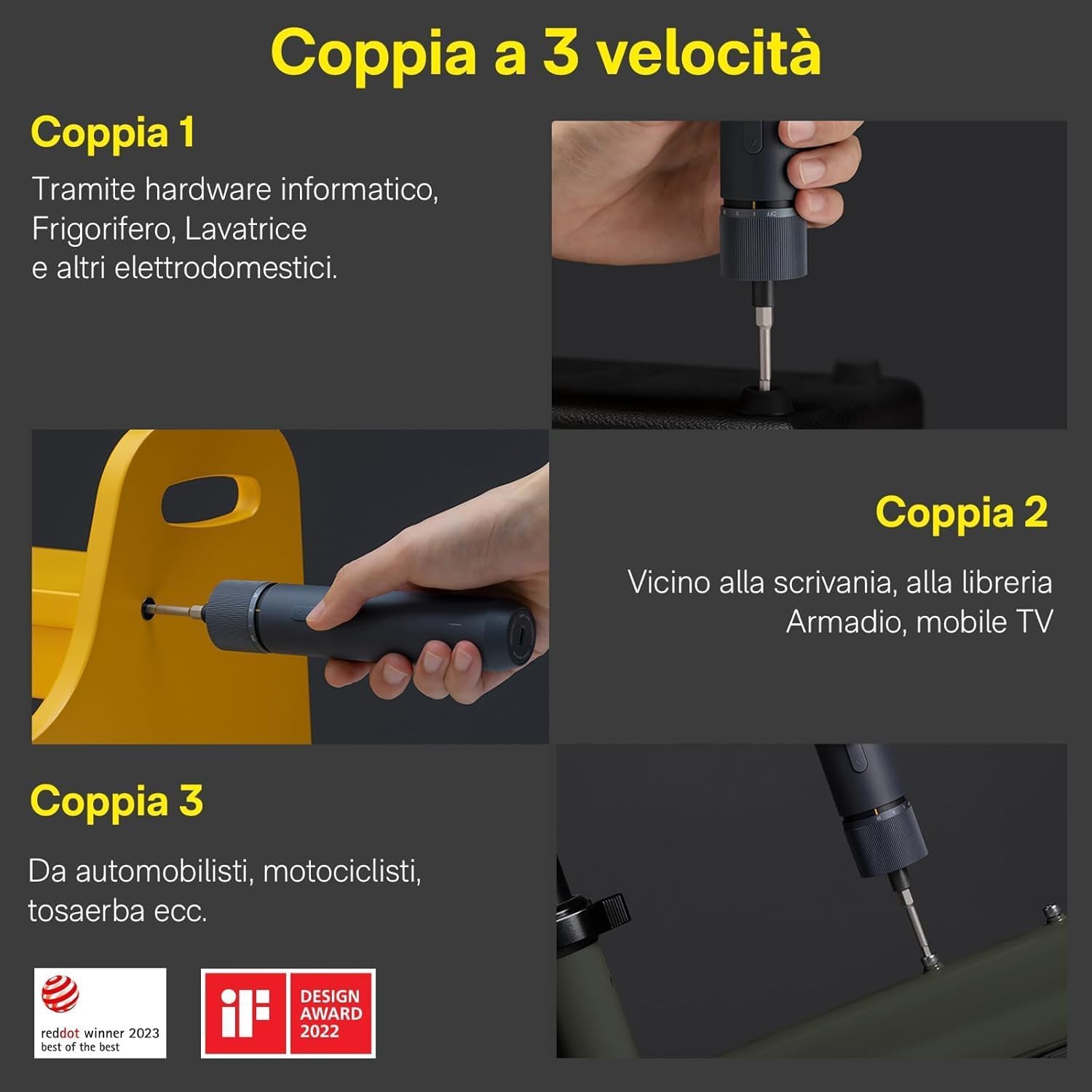 Hoto Kit Cacciavite Elettrico 3,6V con 25 Punte - immagine 5