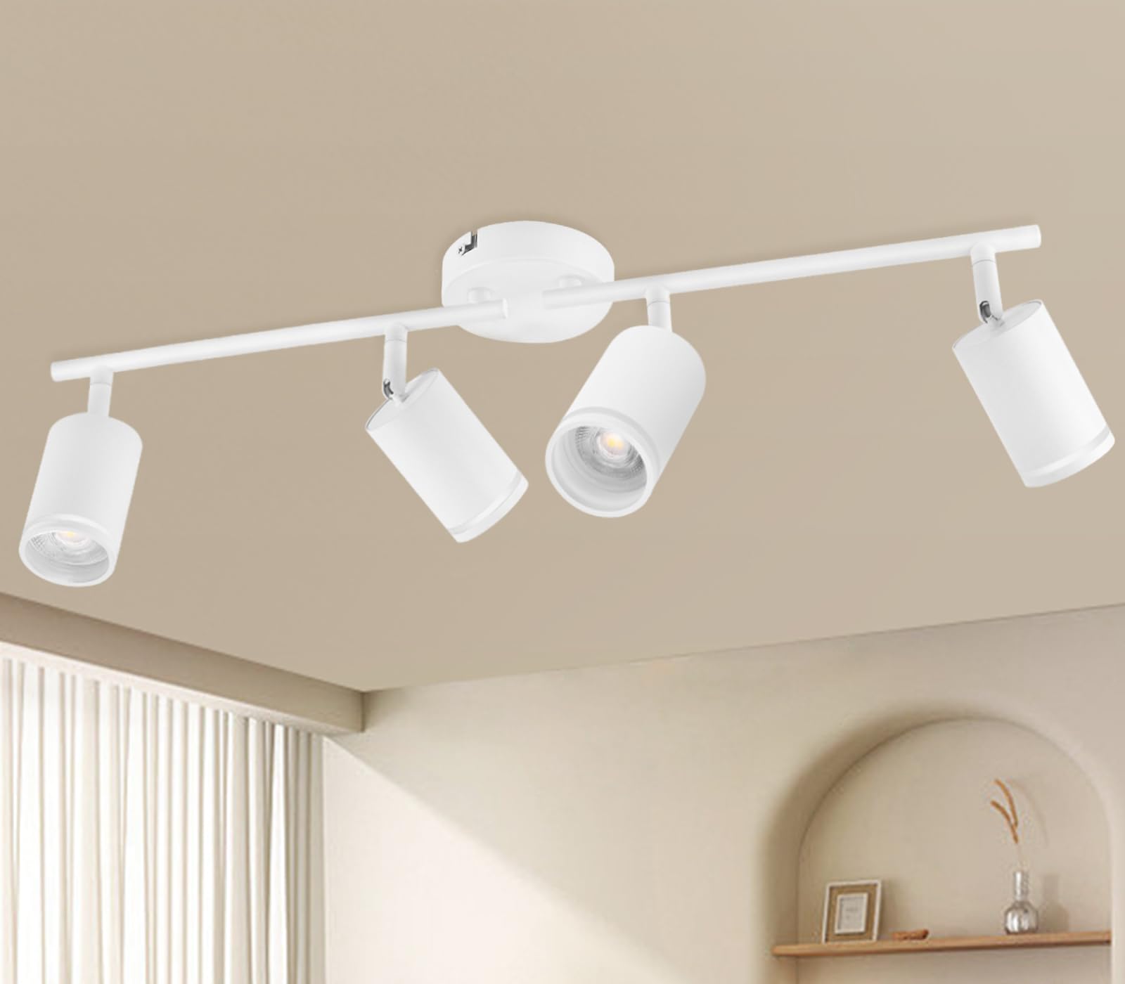Geyoulux Faretto da Soffitto a LED 4 Luci GU10, Bianco