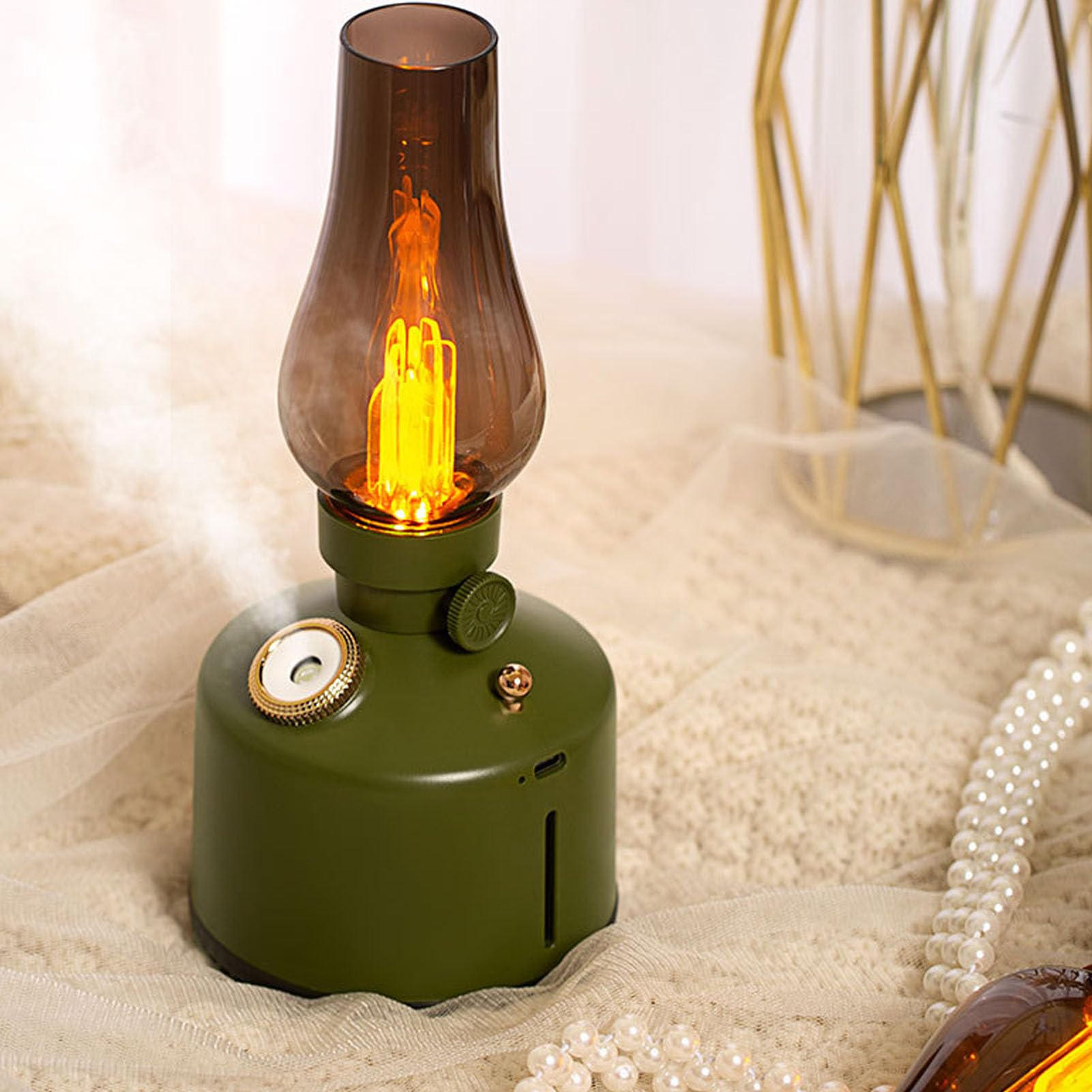 Humidifier Lantern Vintage con Lampada, GREEN