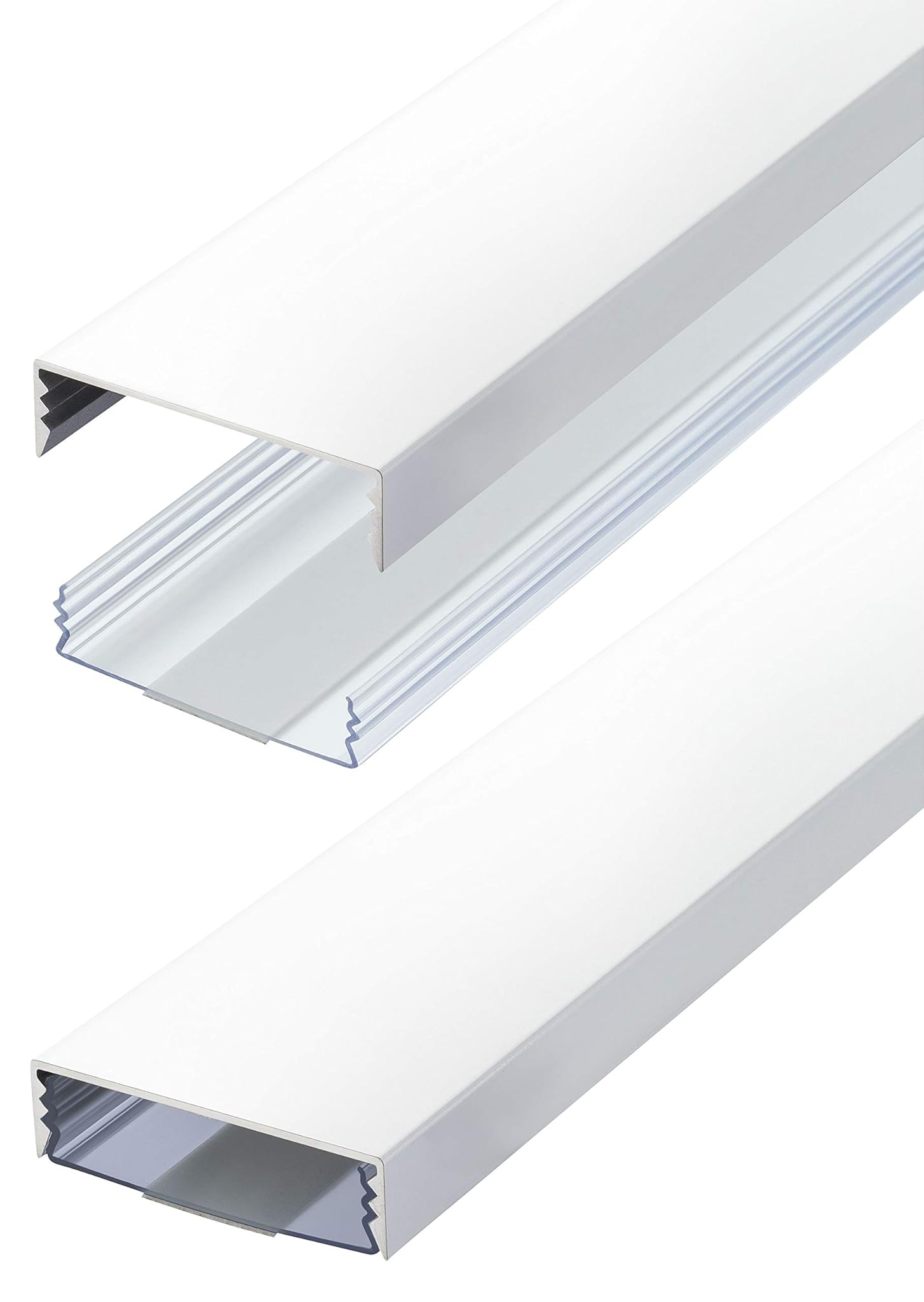 Alunovo Canalina Piatta in Alluminio Bianco Opaco Autoadesiva