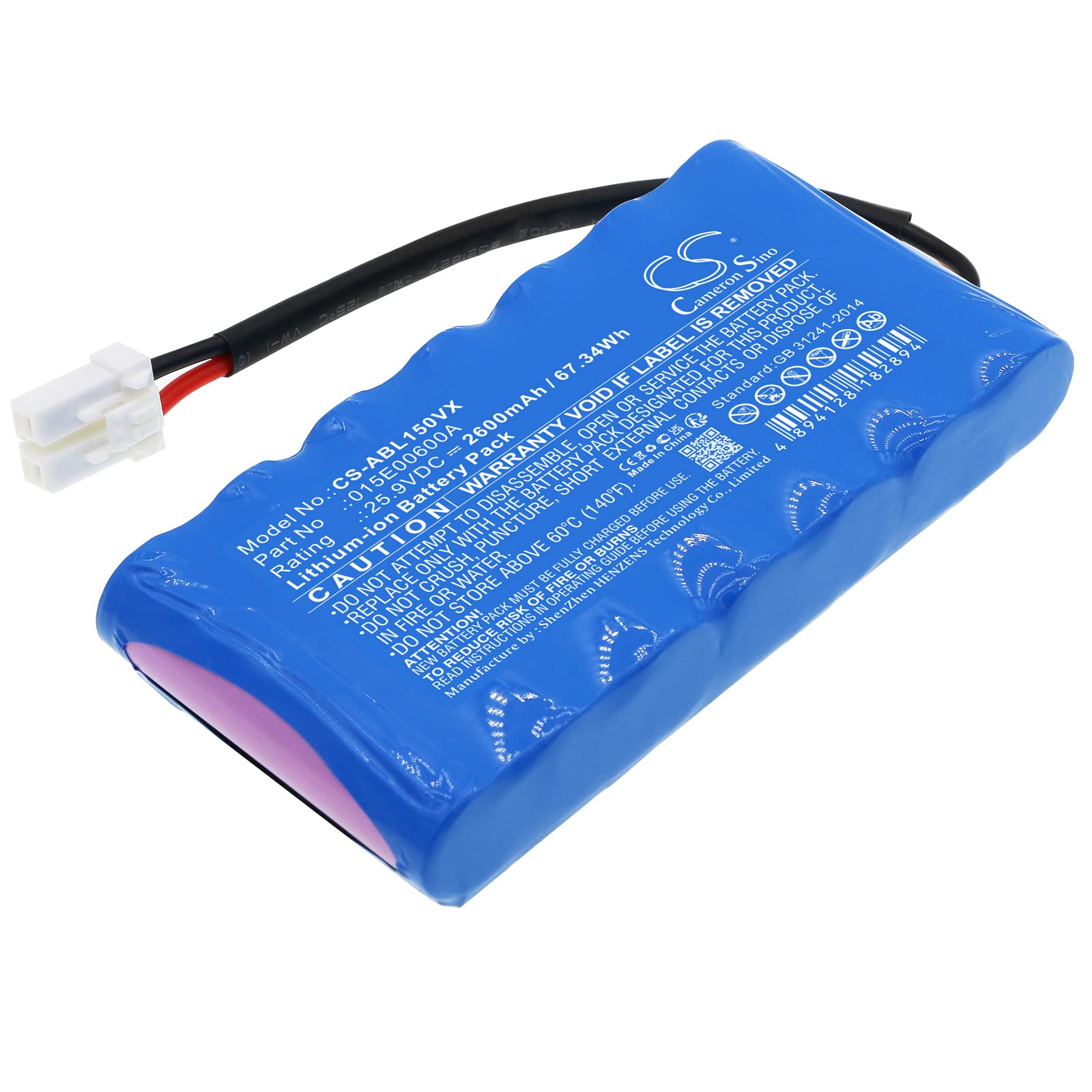 Techtek Batterie 2600mAh per Wiper i100S, i130S, i70
