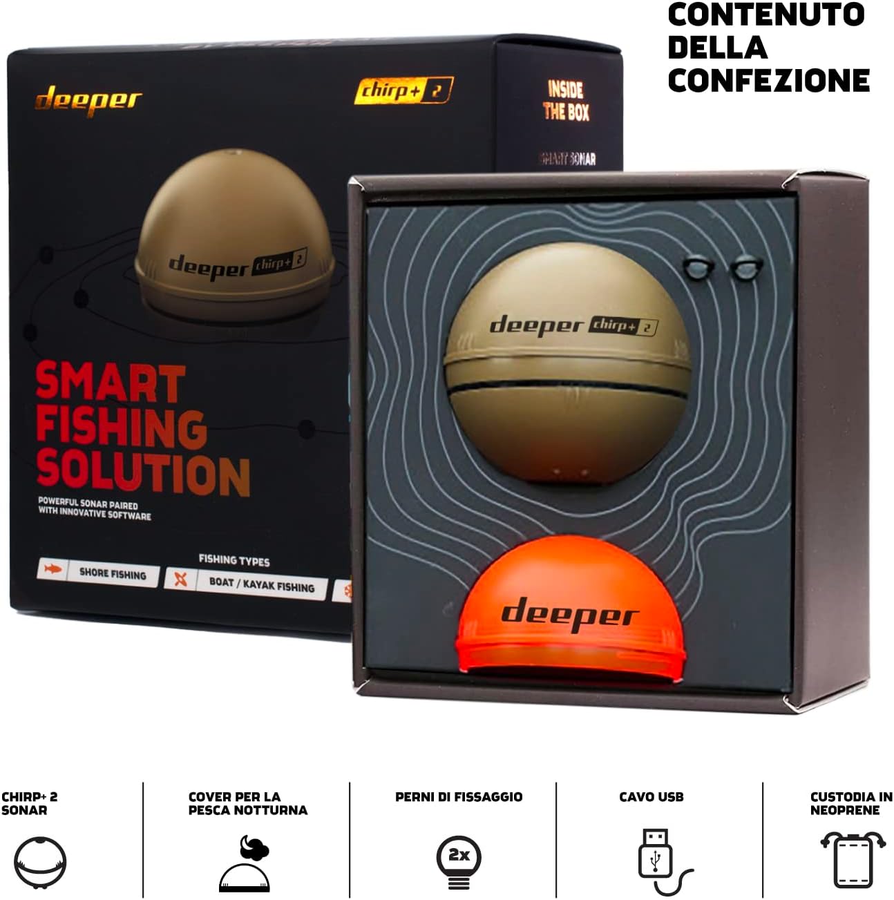 Deeper Chirp+ 2 - Ecoscandaglio da Pesca Portatile GPS - immagine 2