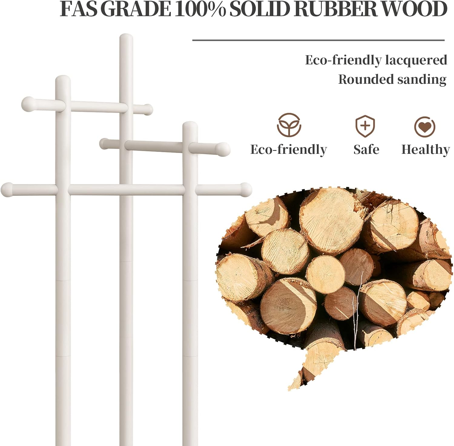 Aqimuele Appendiabiti da Terra Girevole in Legno, Bianco - immagine 4