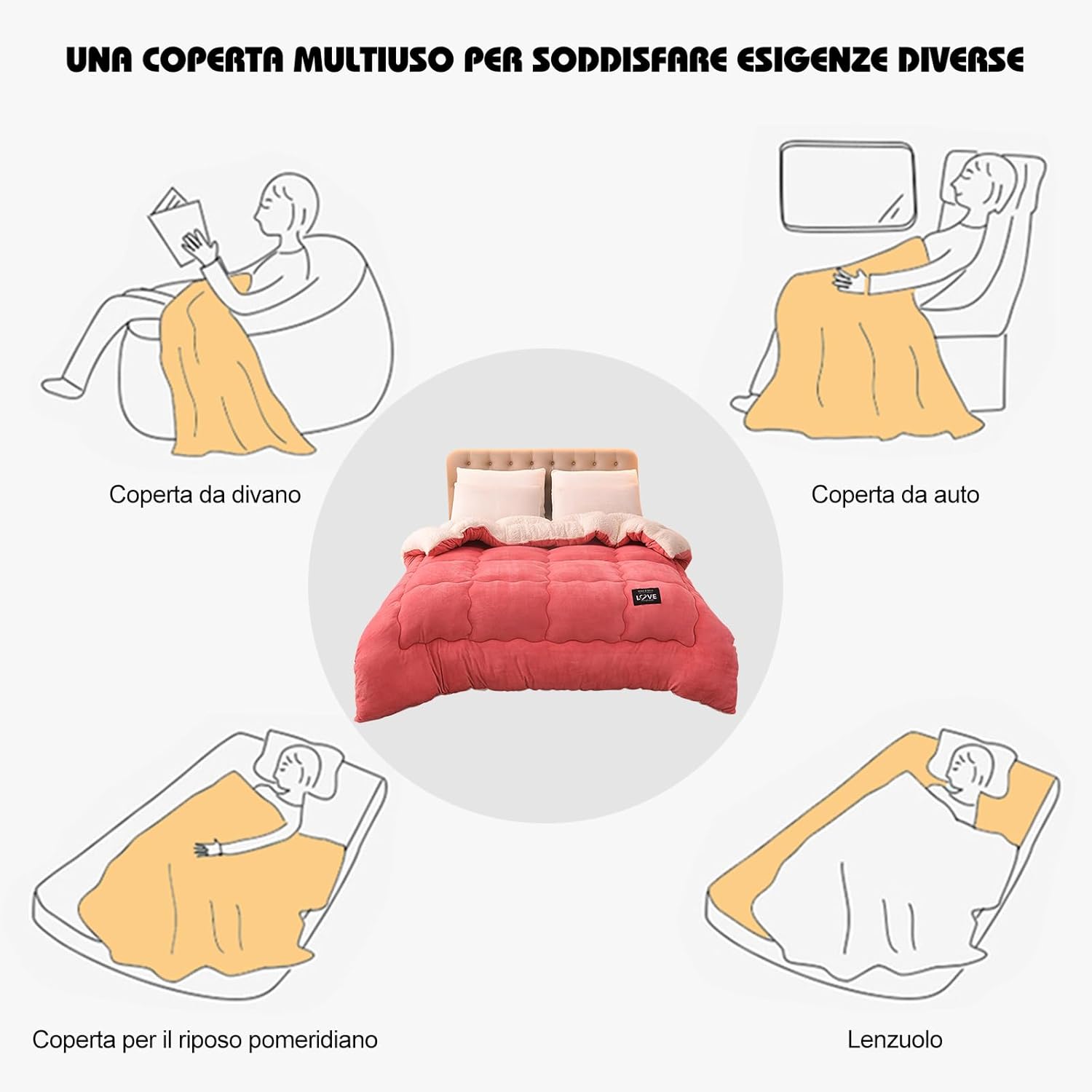 Ergocar Coperta in Flanella Doppia Strato - immagine 5