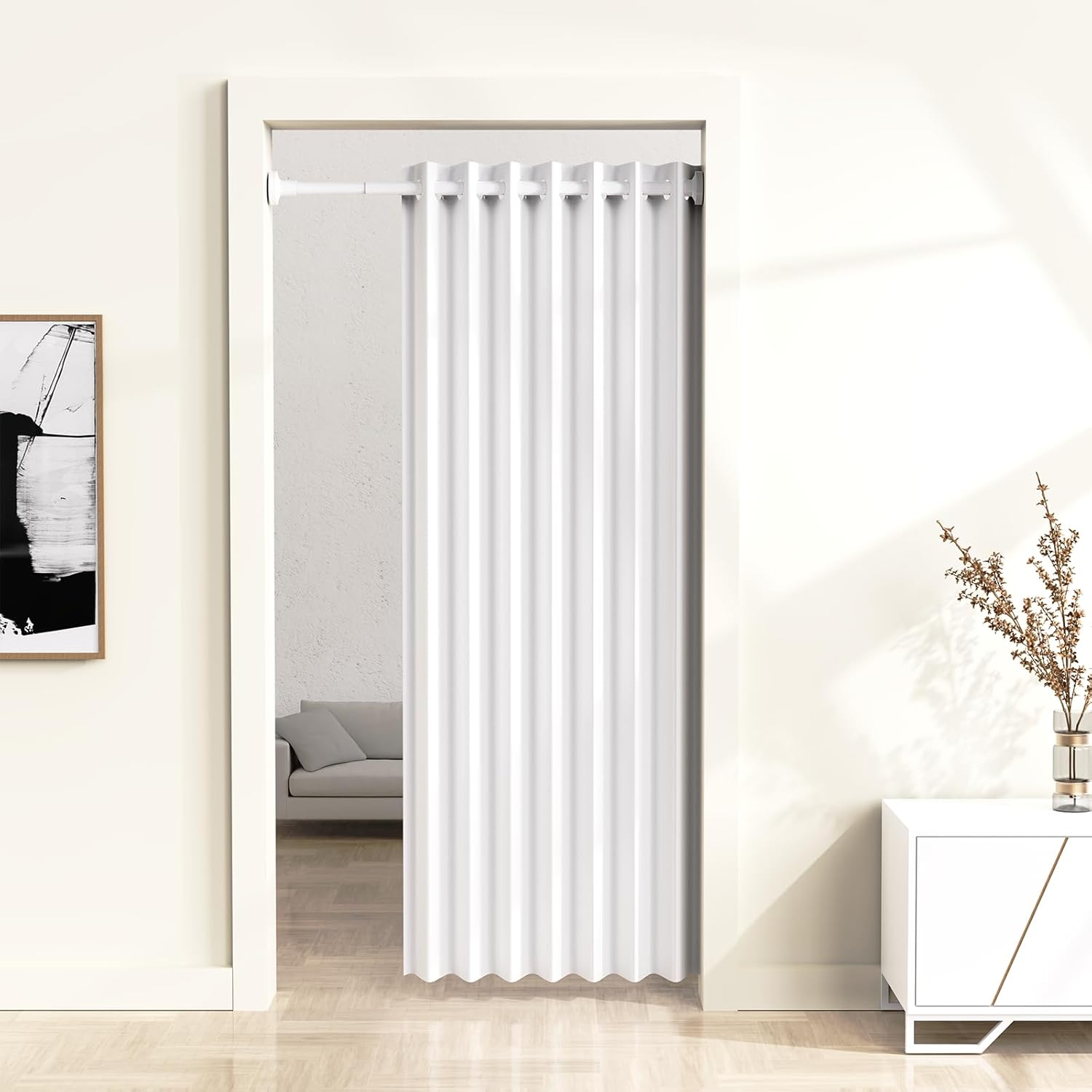 Asta Tenda Estensibile a Pressione 46-155 cm, Bianco - immagine 5