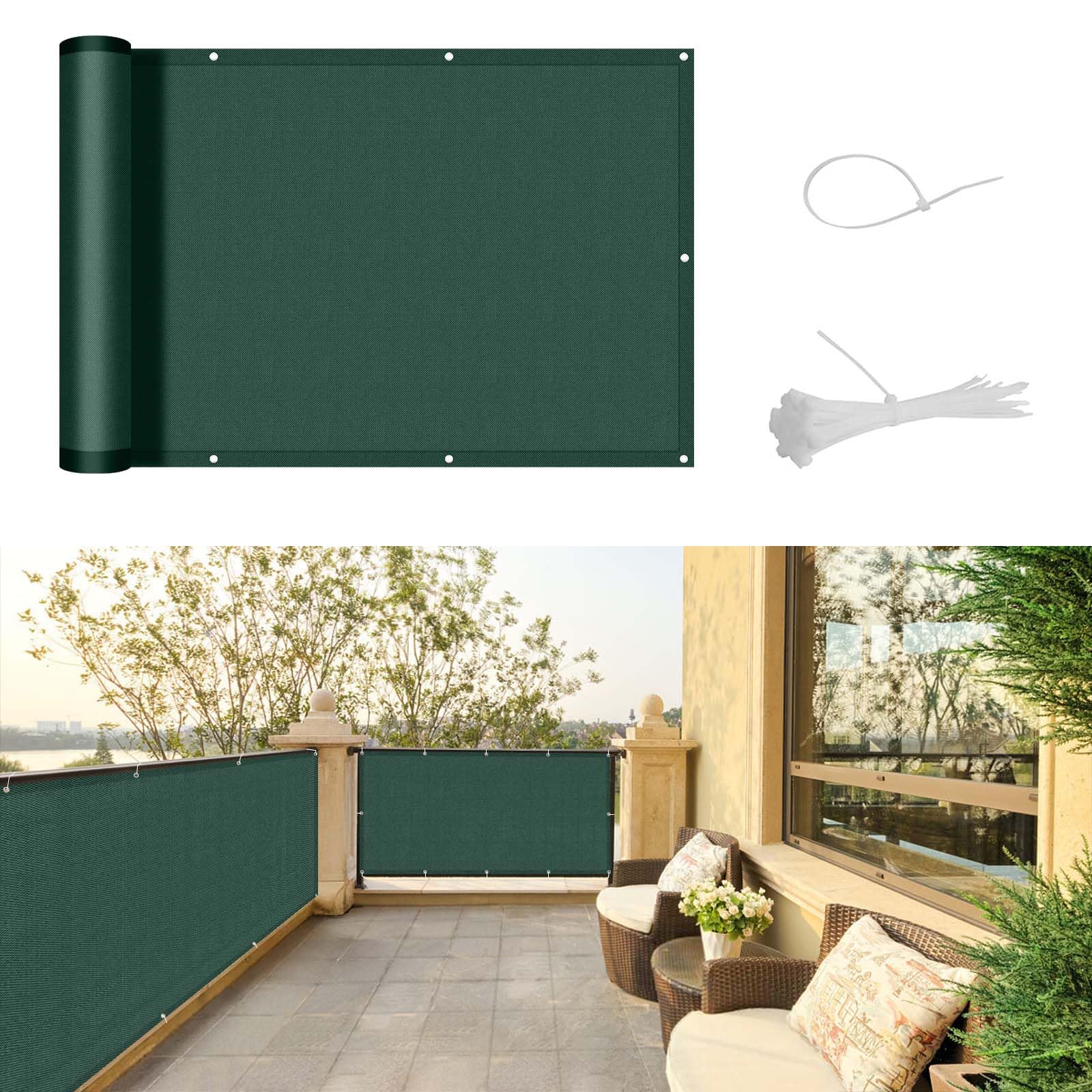 SUNNY GUARD Frangivisto Balcone 150x600cm, Verde