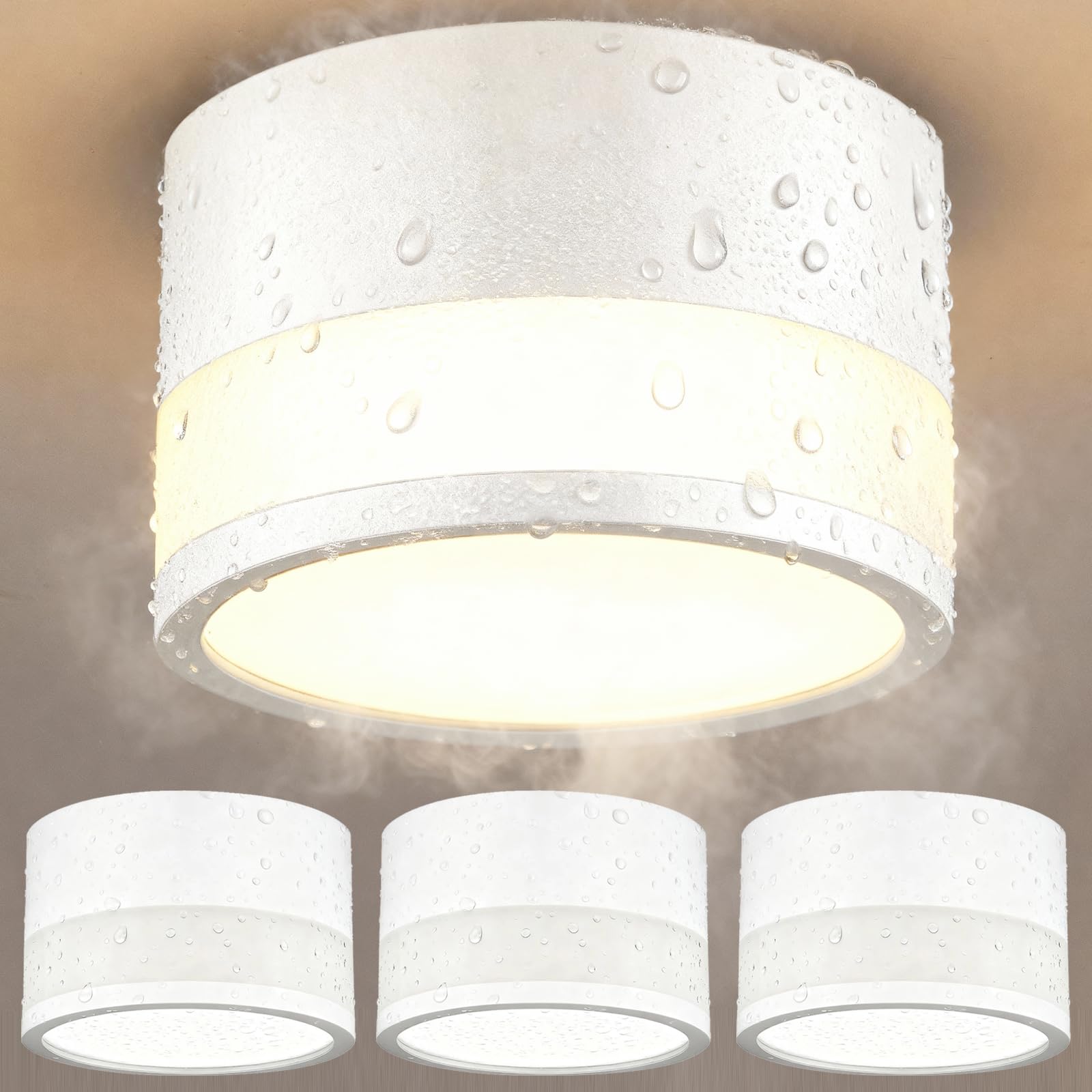 Zizzler 4 Faretti LED Bianchi da Soffitto IP44, 12W