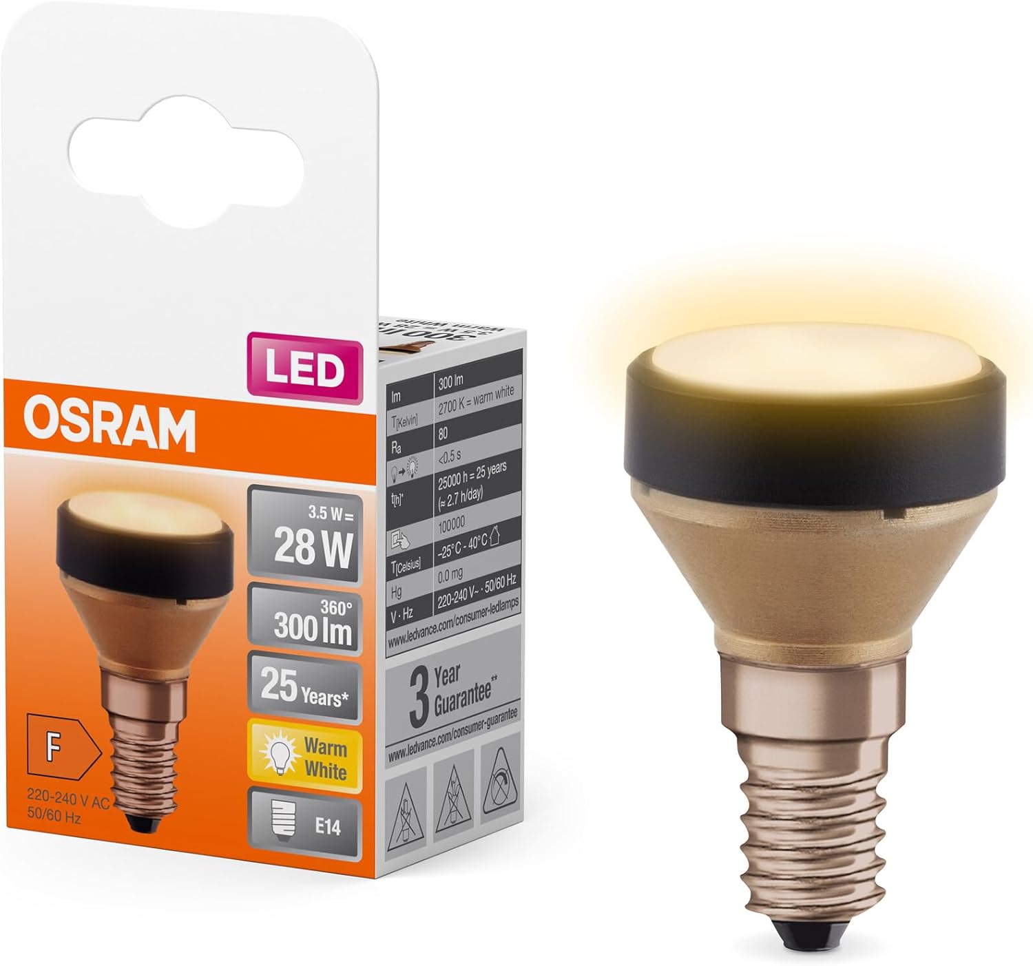 Osram Flat Lamp LED E14 3.5W, Bianco Caldo (6 pezzi) - immagine 1