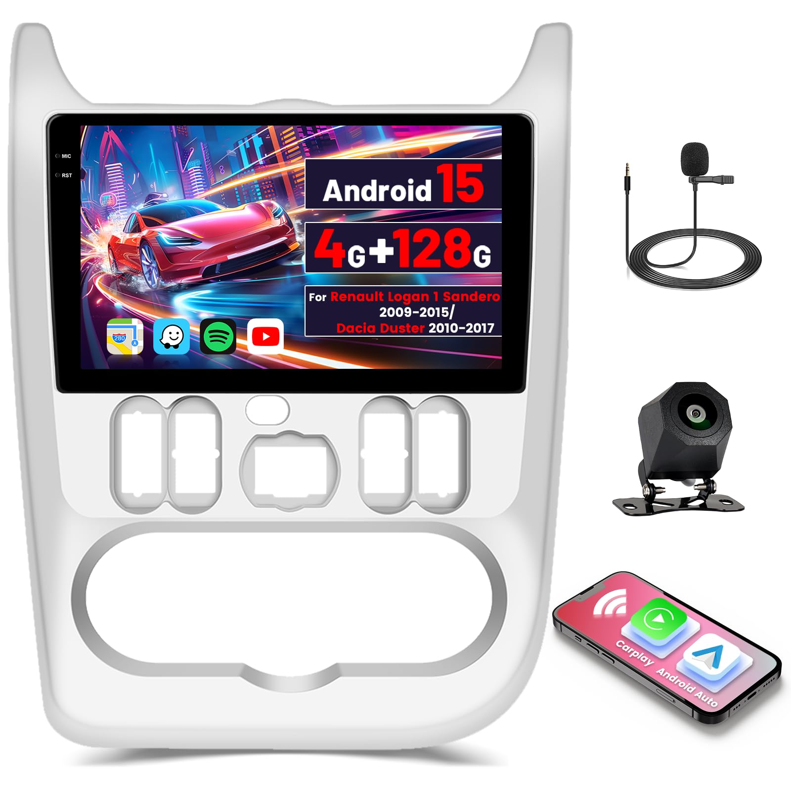 Inefala Autoradio Android 15 per Renault Logan Sandero