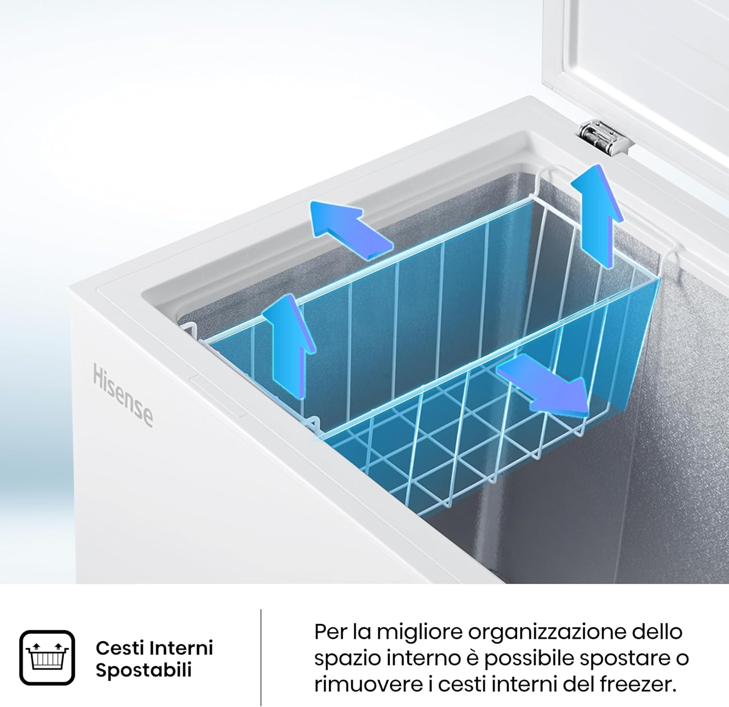 Hisense MCF141E Congelatore a Pozzo 142L, Classe E - immagine 8