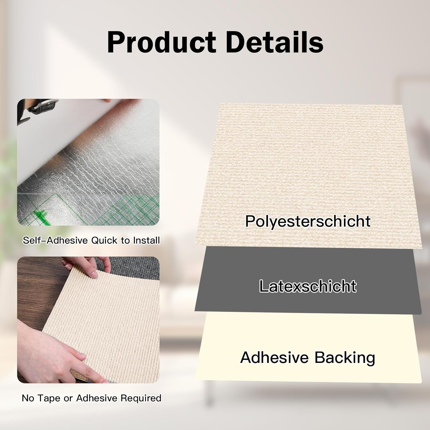 Piastrelle Autoadesive per Tappeti 50x50cm (10 Pezzi) - immagine 3