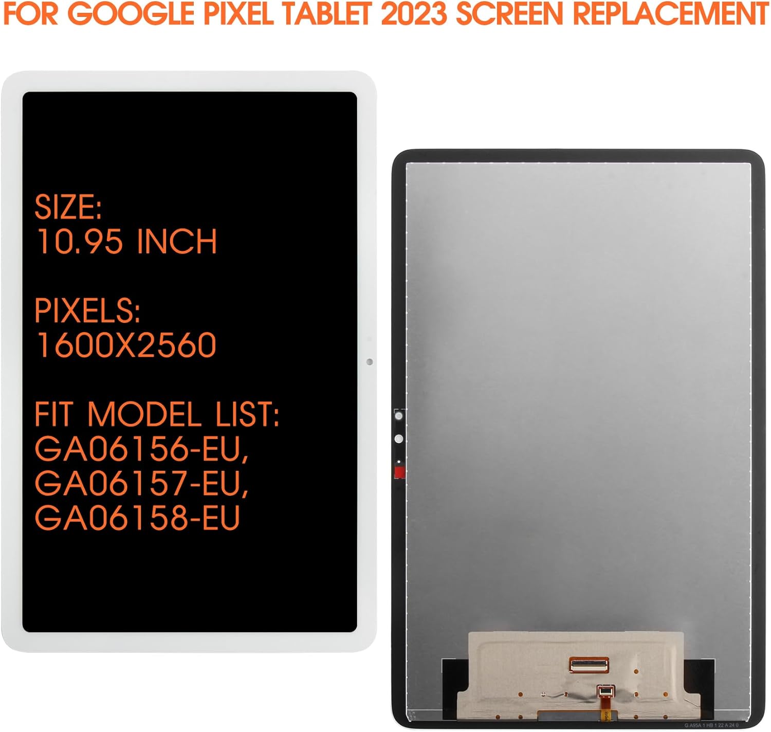 AGCUT Display LCD per Google Pixel Tablet 2023 Schermo LCD per Google Pixel Tablet 2023 10,95" Schermo di Ricambio Digitalizer Touchscreen Assembly di Riparazione con Strumenti, Bianco - immagine 2