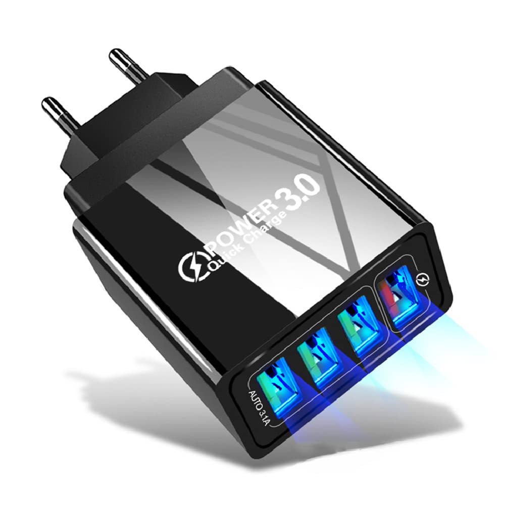 4 Caricatori USB QC 3.0 Rapidi - Spina Muro