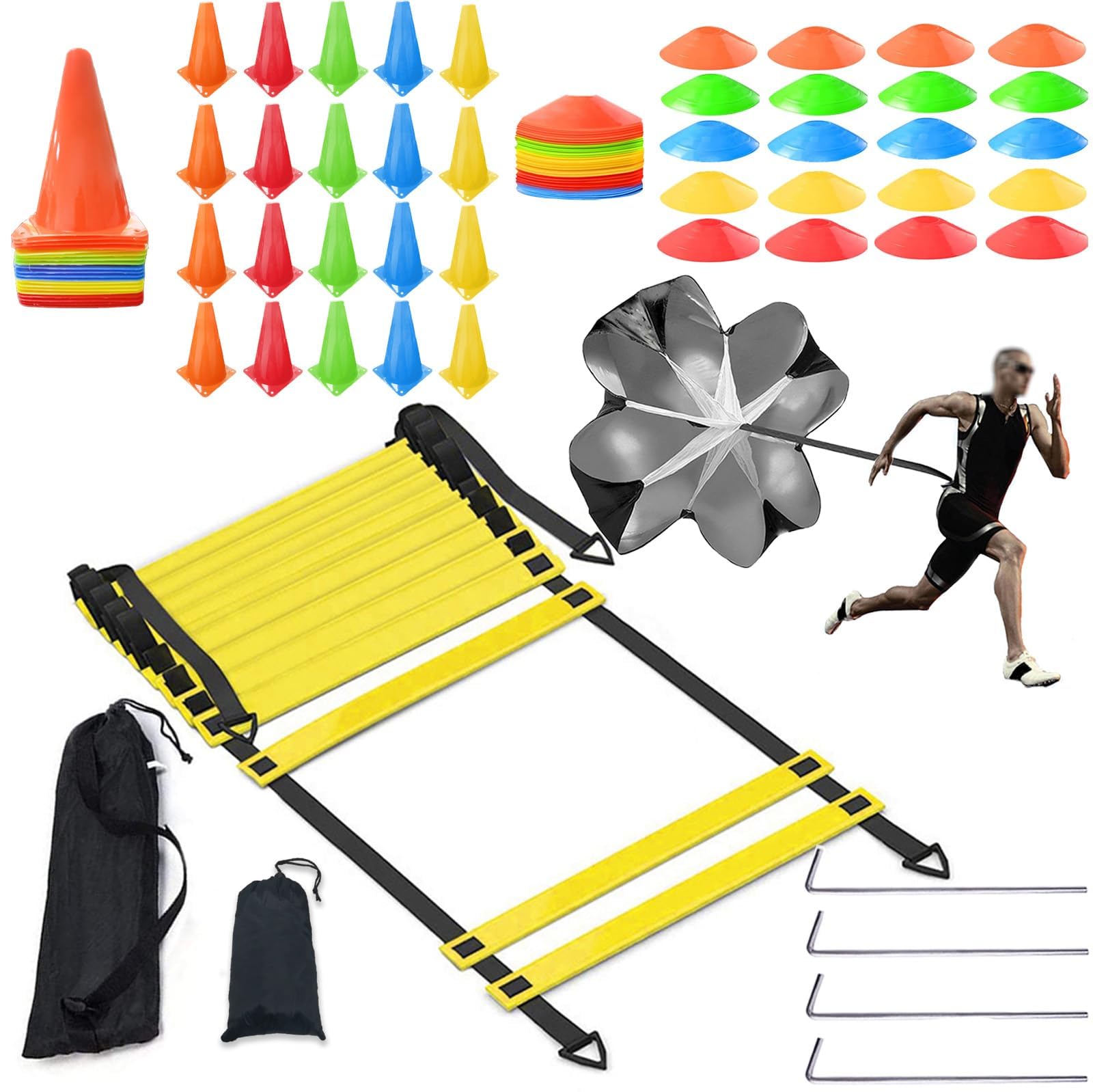 NIUNIAJ Allenamento Calcio Kit con Scaletta 6m