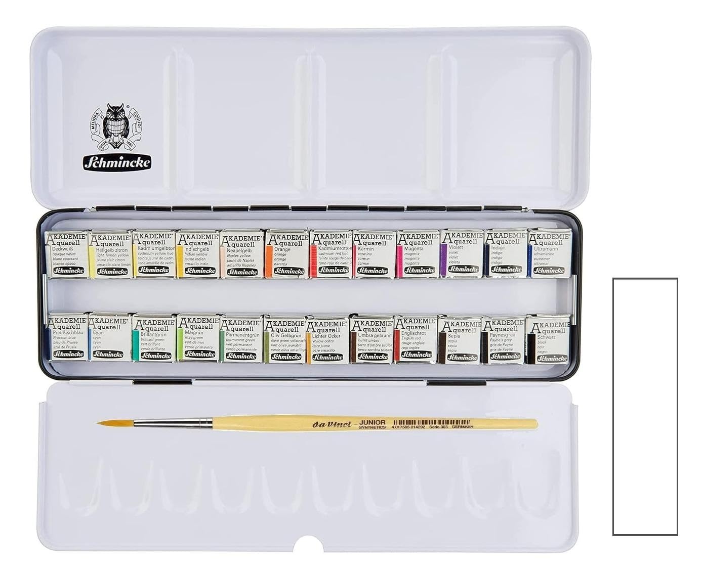 Schmincke Acquarello Akademie 1/2 Godet Pz 24 con Pennello da Vinci