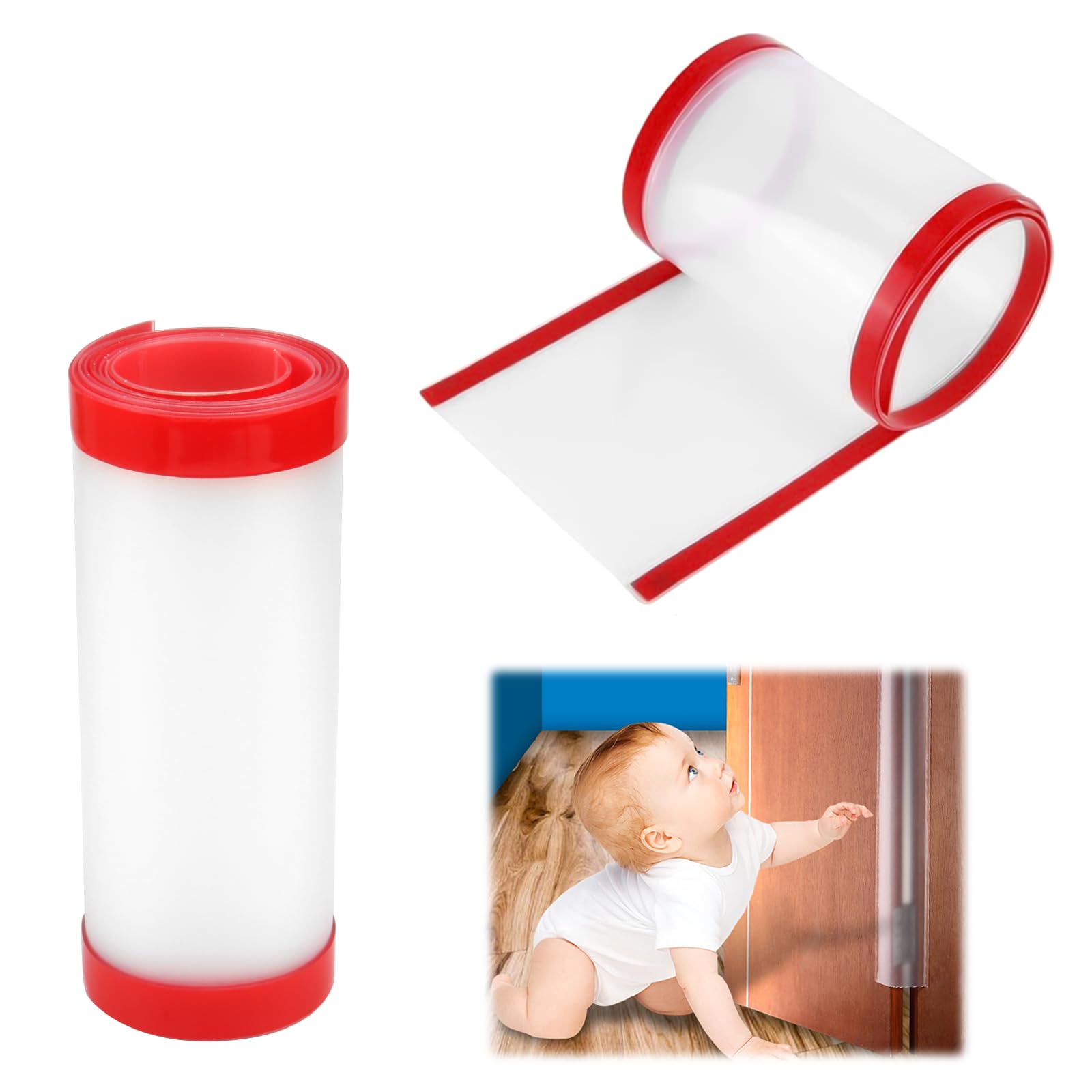 2 Pezzi Anti-Pizzico Porta Guardia,120 x 17cm/47.2 x 6.7in Striscia di Protezione della Porta Anti-Pizzico, Salvadita Trasparente Fermaporta, Protezione per le dita per porte, per Scuola Materna,Aula