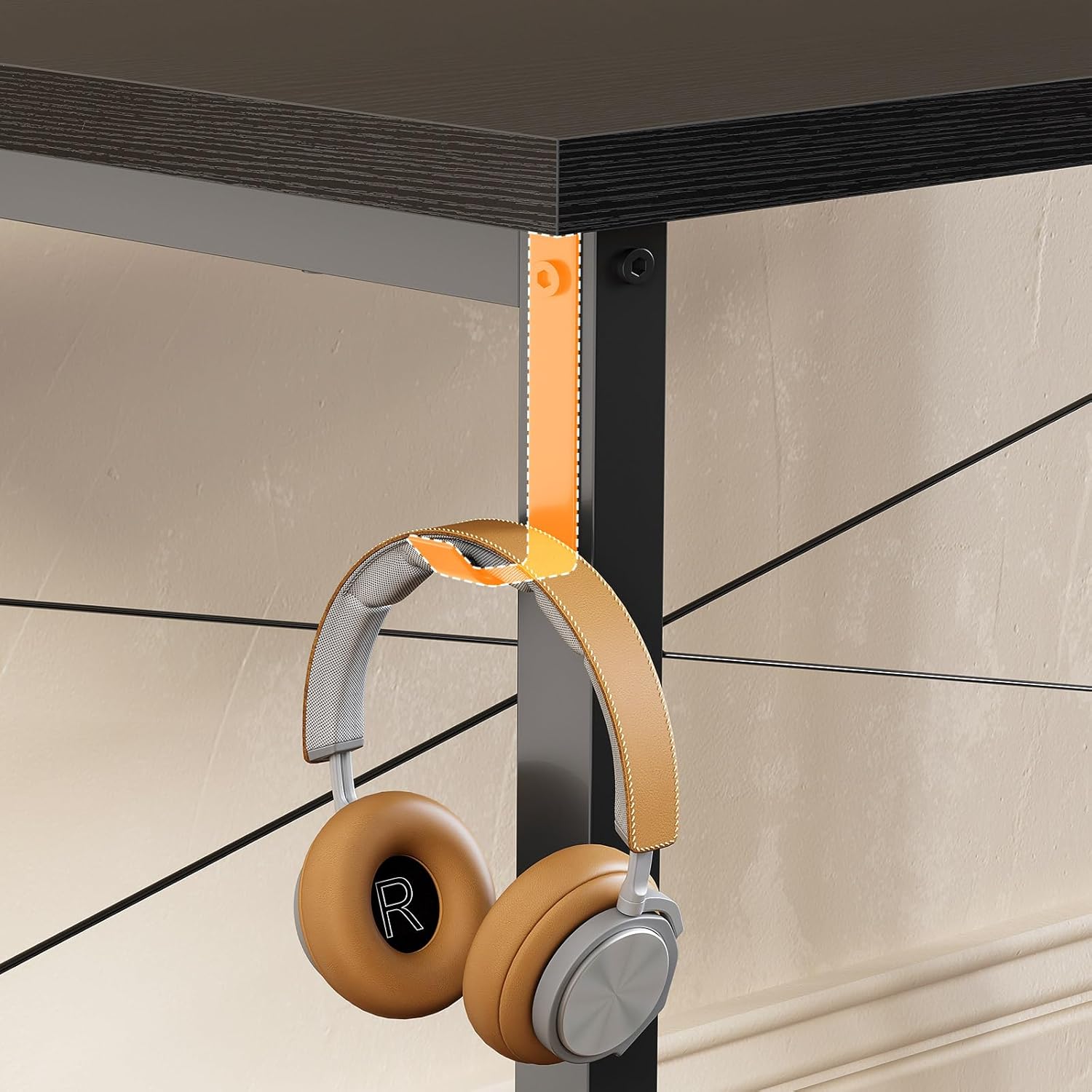 Odk Scrivania per Computer 80x40cm, Nero - immagine 4