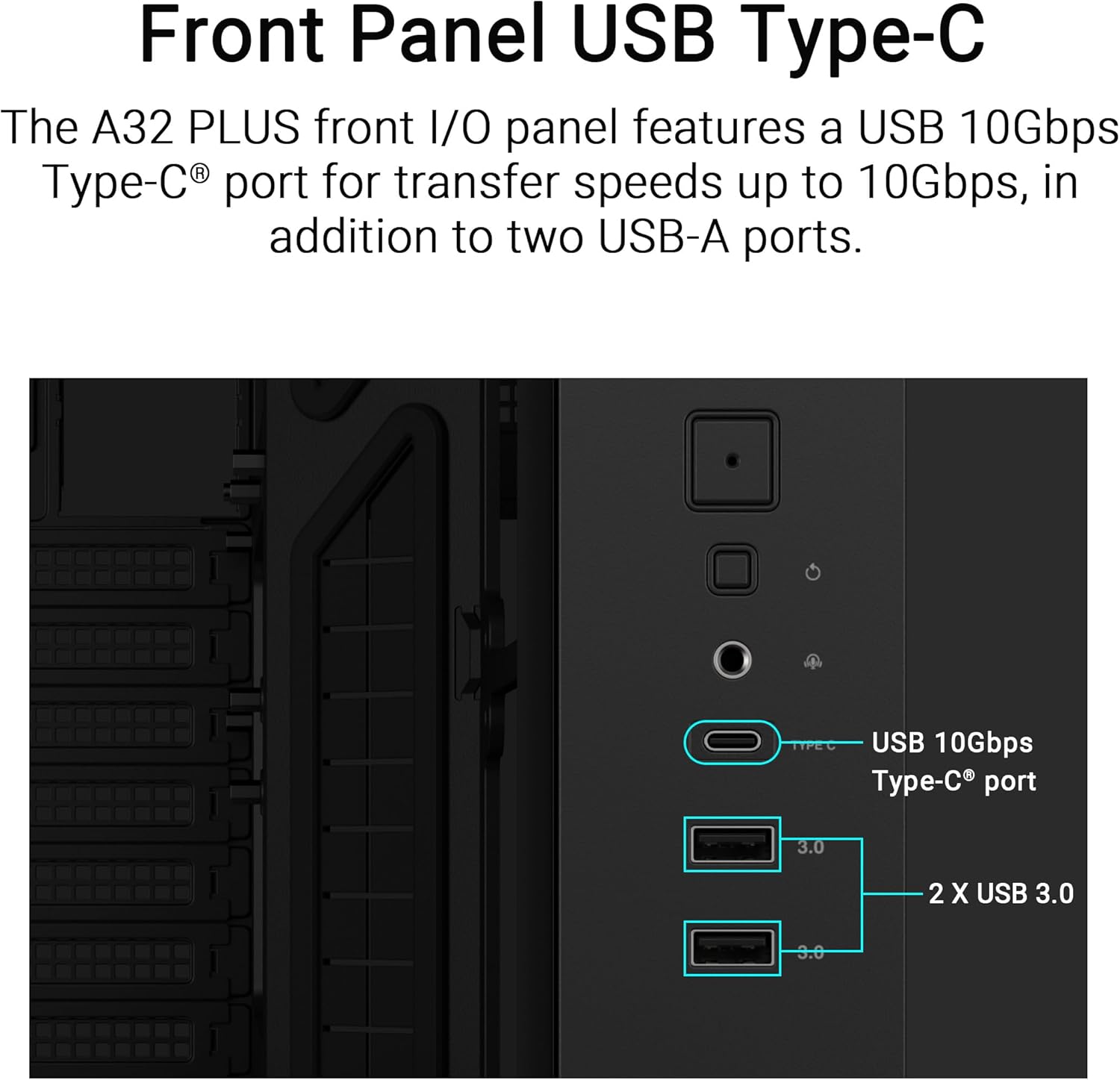 Asus A32 PLUS TG ARGB BLACK - Case ATX Doppia Camera - immagine 6