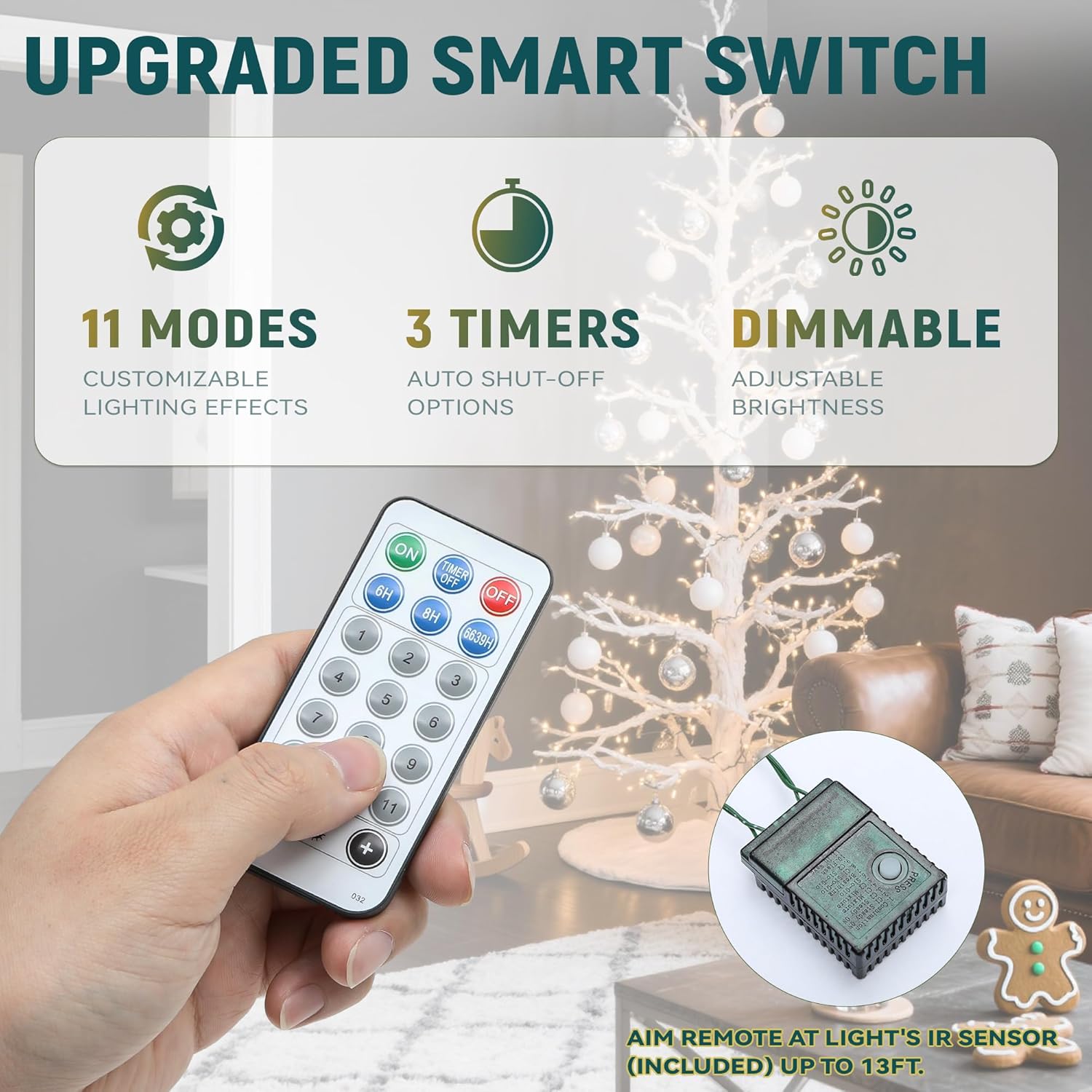 Yitahome Albero di Natale Artificiale con Telecomando - immagine 2