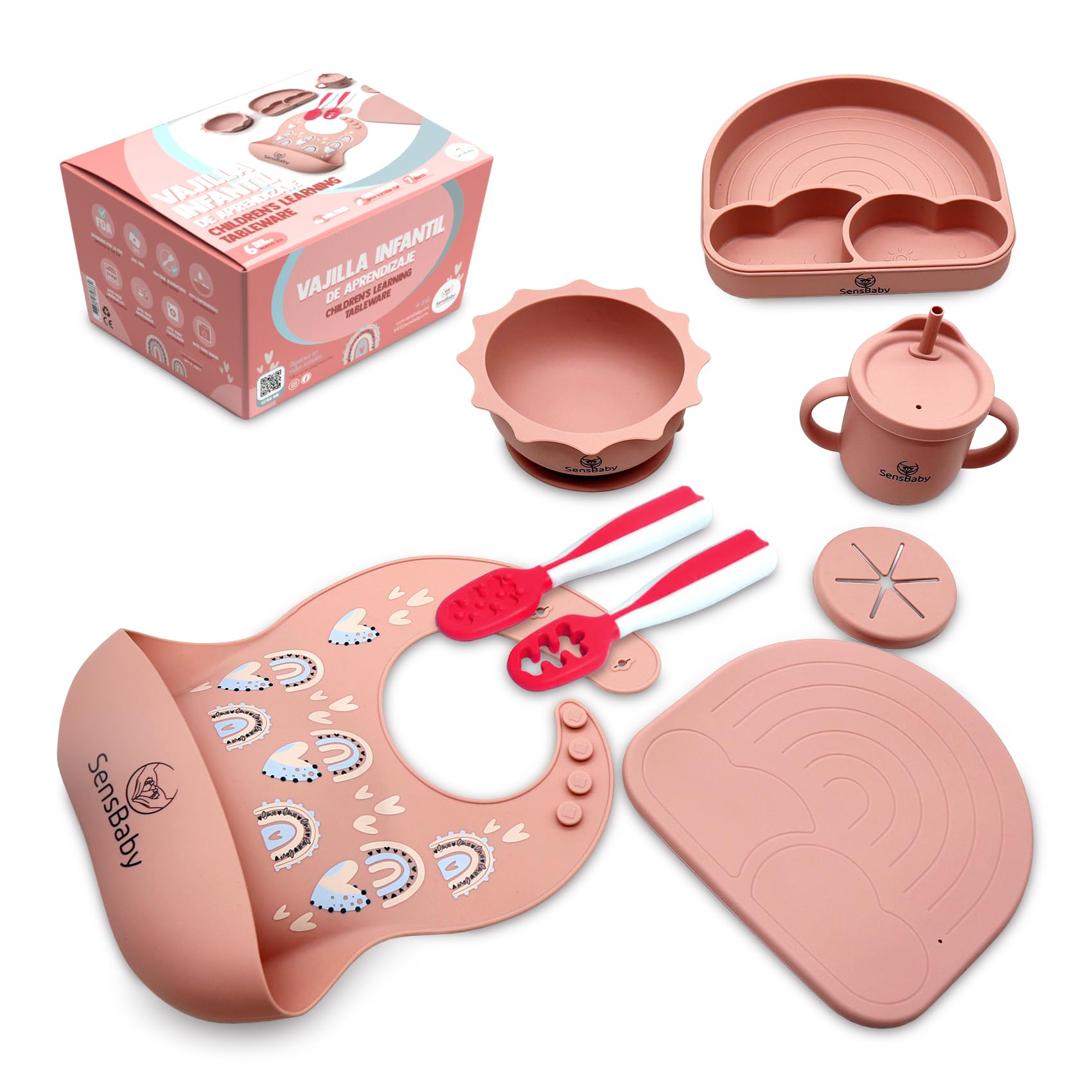Sensbaby Set Pappa Svezzamento in Silicone 8 Pezzi