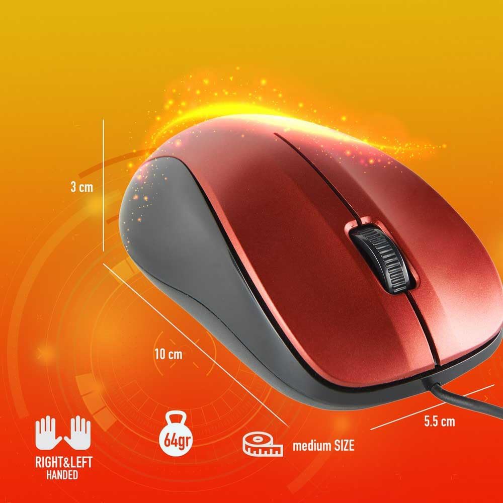 Ngs CREW RED - Mouse Ottico 1200dpi con Cavo USB - immagine 3
