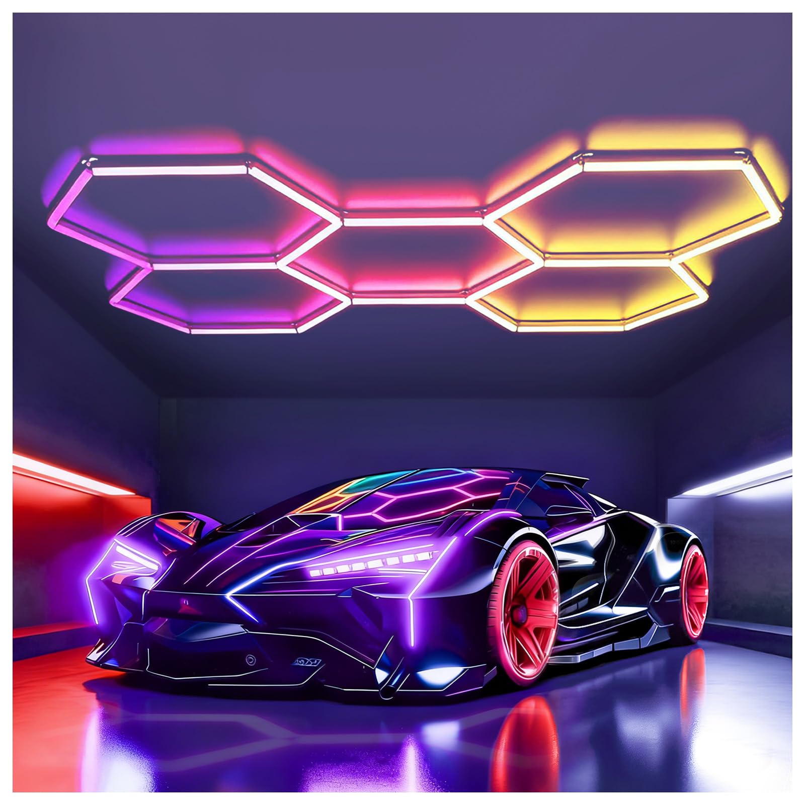 Illuminazione Esagonale LED RGB 216W per Garage