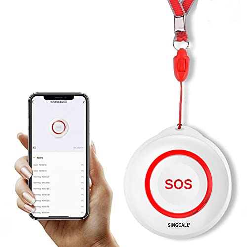 Singcall Tuya WiFi Smart SOS Pulsante di Emergenza, Bianco