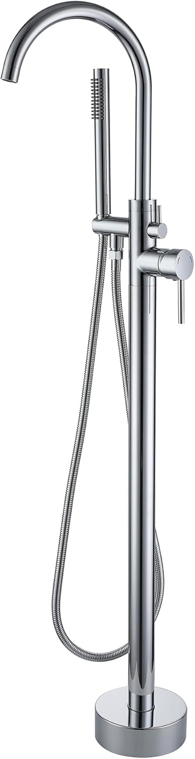 Rubinetto Vasca Freestanding con Doccetta, Cromo-A