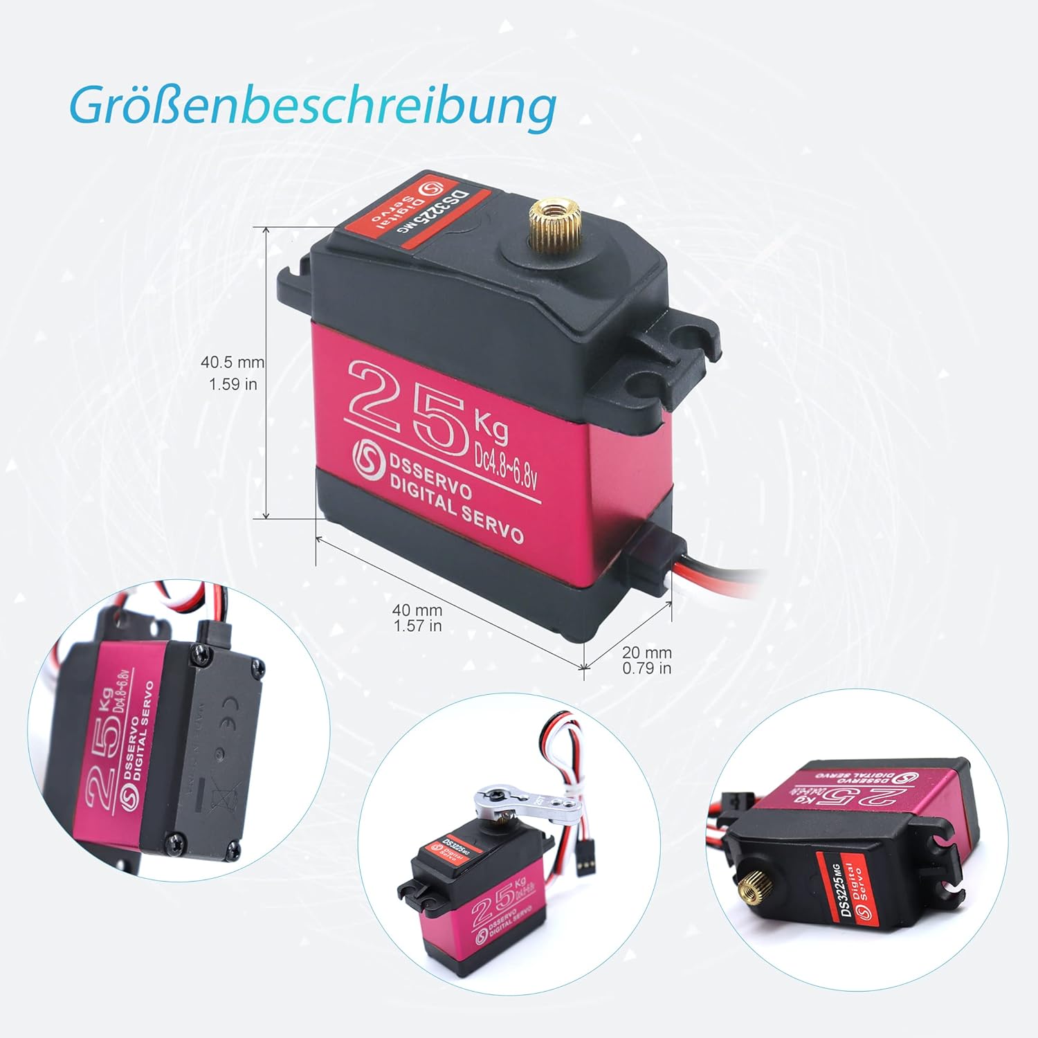 KUBOWAI Servo Digitale 25kg Full Metal Gear (2 Pezzi) - immagine 6